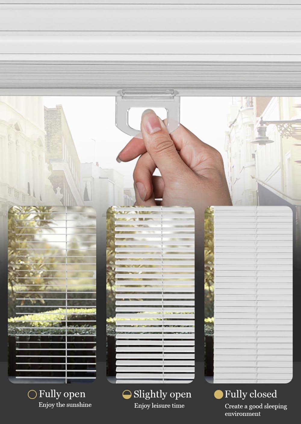VEZEBSTR Custom 1 Inch Aluminum Blinds for Windows Cordless Mini Venetian Blinds Mini Blinds Aluminum Blackout Horizontal Blind for Bathroom Office RV. White,98" W x(12" H to 209" H Customize)