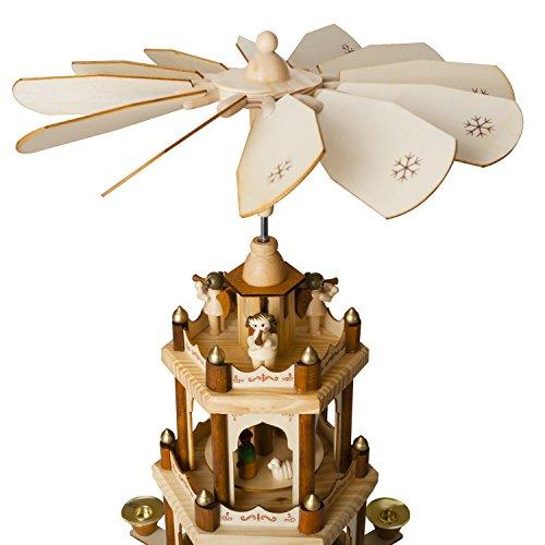BRUBAKER BRUBAKER Wooden Christmas Pyramid - 18 Inches - 3 Tier Carousel - Nativity Play