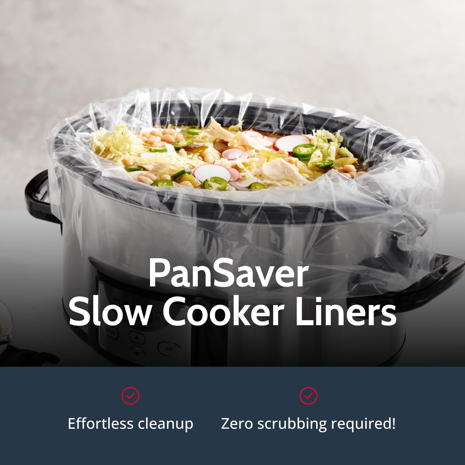 PanSaver PanSaver EZ Clean Slow Cooker Liners - Disposable Liners & Bags for Instant Cleanup with No Scrubbing - Fits slow cookers and 9x13 pans, 50 Count