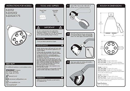 Speakman Speakman S-2252 Signature Icon Anystream Adjustable High Pressure Shower Head-2.5 GPM Solid Brass Replacement Bathroom Showerhead, Polished Chrome Finish