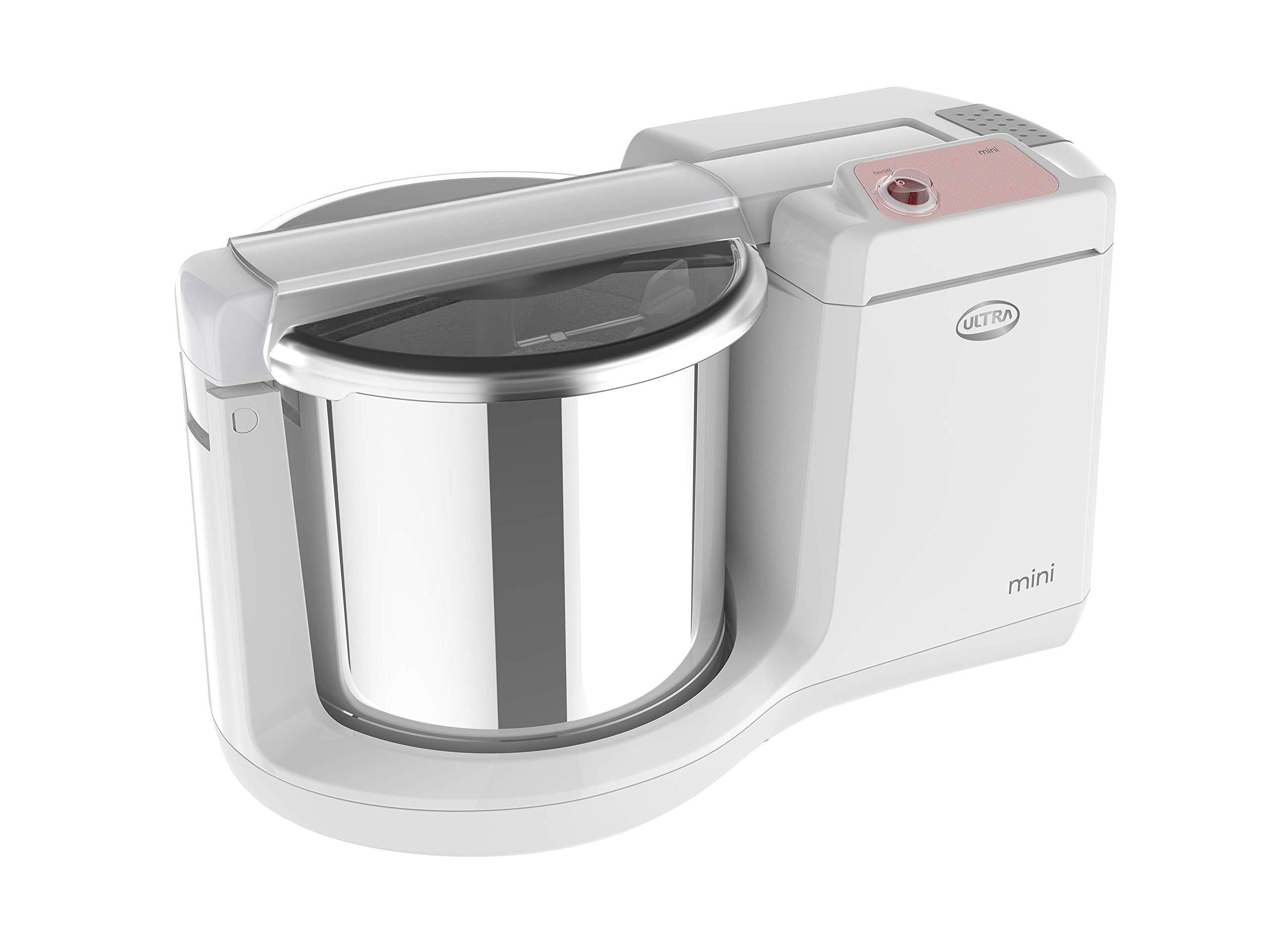 ULTRA ULTRA Mini Table Top 1.25L Wet Grinder with Atta Kneader, 110-volt (New Model), white, 1.25-Liter