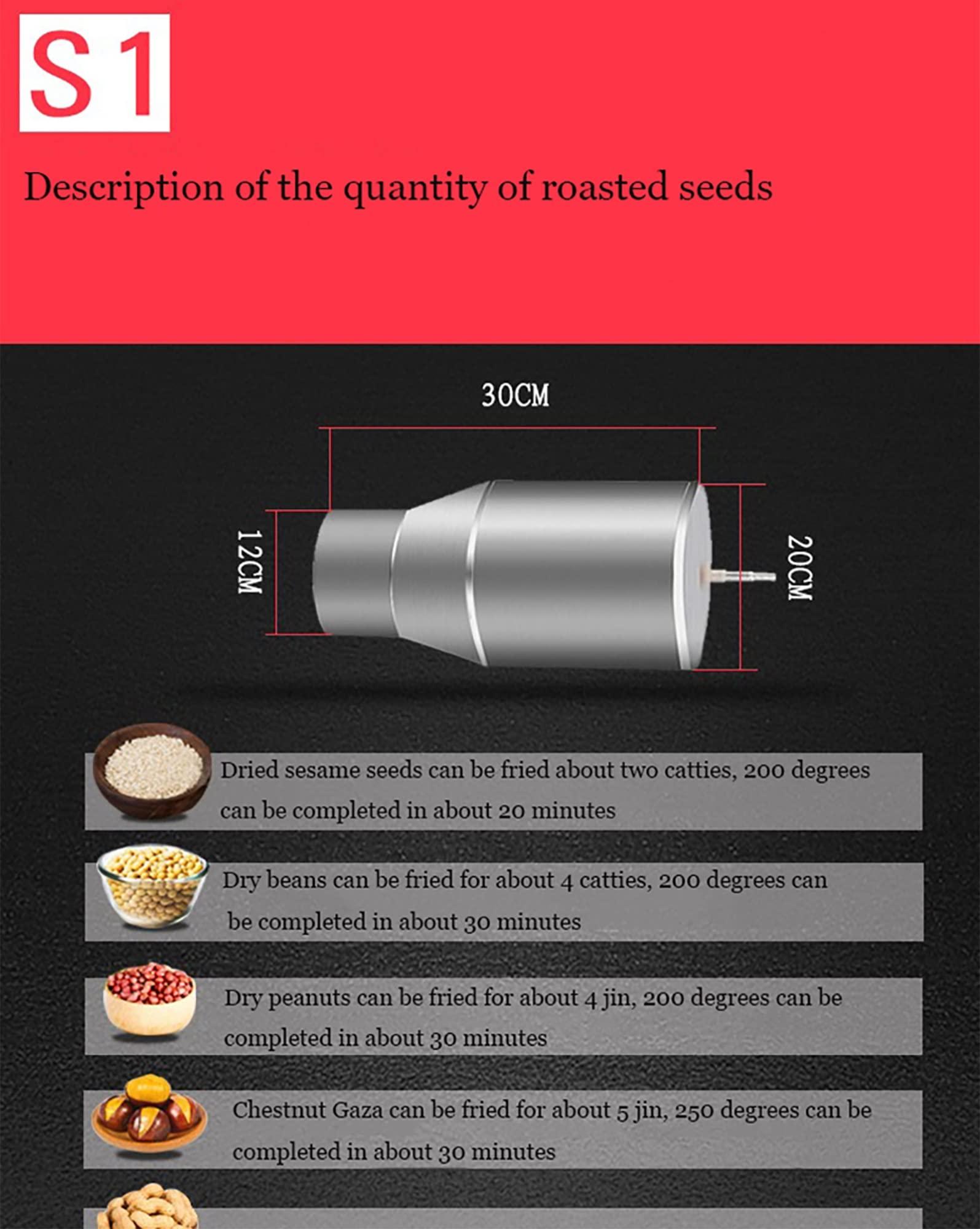 HDGTDR3SS2865SSSSTT 2500G Electric Coffee Bean Roaster Machine Timing & Temperature Adjustable Stainless Steel Coffee Beans Roasting Machine for Baking Coffee,Chestnut, Peanuts, Grain