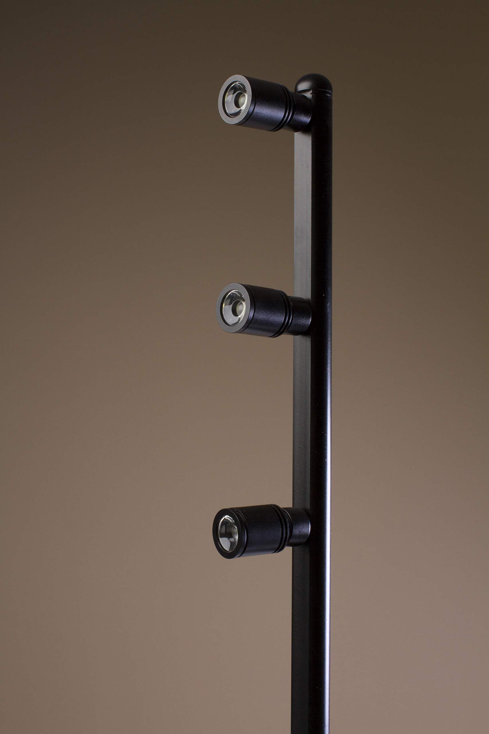 LEDUPDATES 2 Showcase Display LED spot Light Black Pole Style FY-53 Set with UL Listed 12v 2A Power Supply