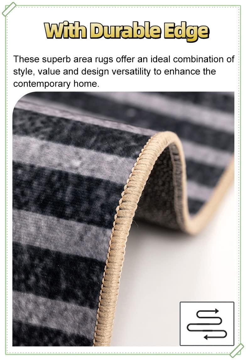 WAHHWF Grey Gradient Abstract Long Area Rug 2ft 3ft 4ft 5ft 8ft 10ft 12ft 15ft 20ft - Washable Hallway Runner Rug Non Slip Carpet for Living Room Kitchen (Size : 60cmx520cm(2ftx17ft))