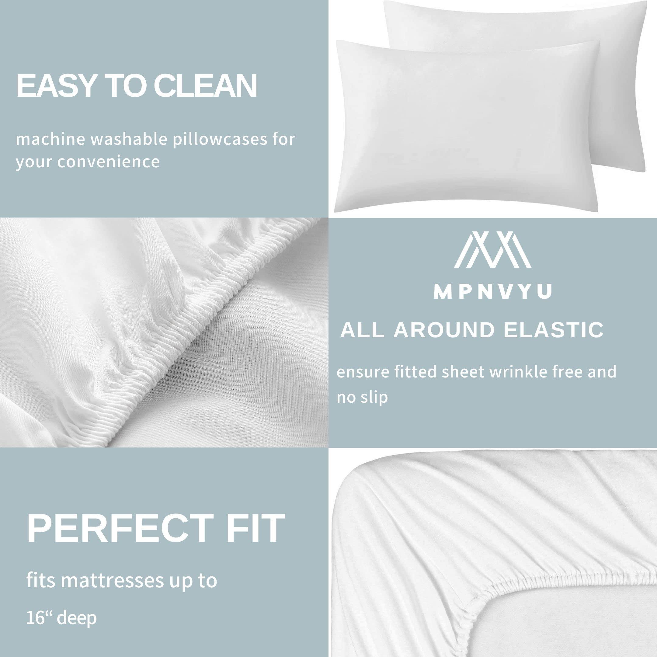 MPNVYU MPNVYU Tie Dye Sheets Twin XL Size, Purple Pink Bed Sheets & Pillowcases 3 Piece Set, Deep Pocket Fitted Sheet & Flat Sheet & Pillowcase, Soft Wrinkle Free Decorative Bedding