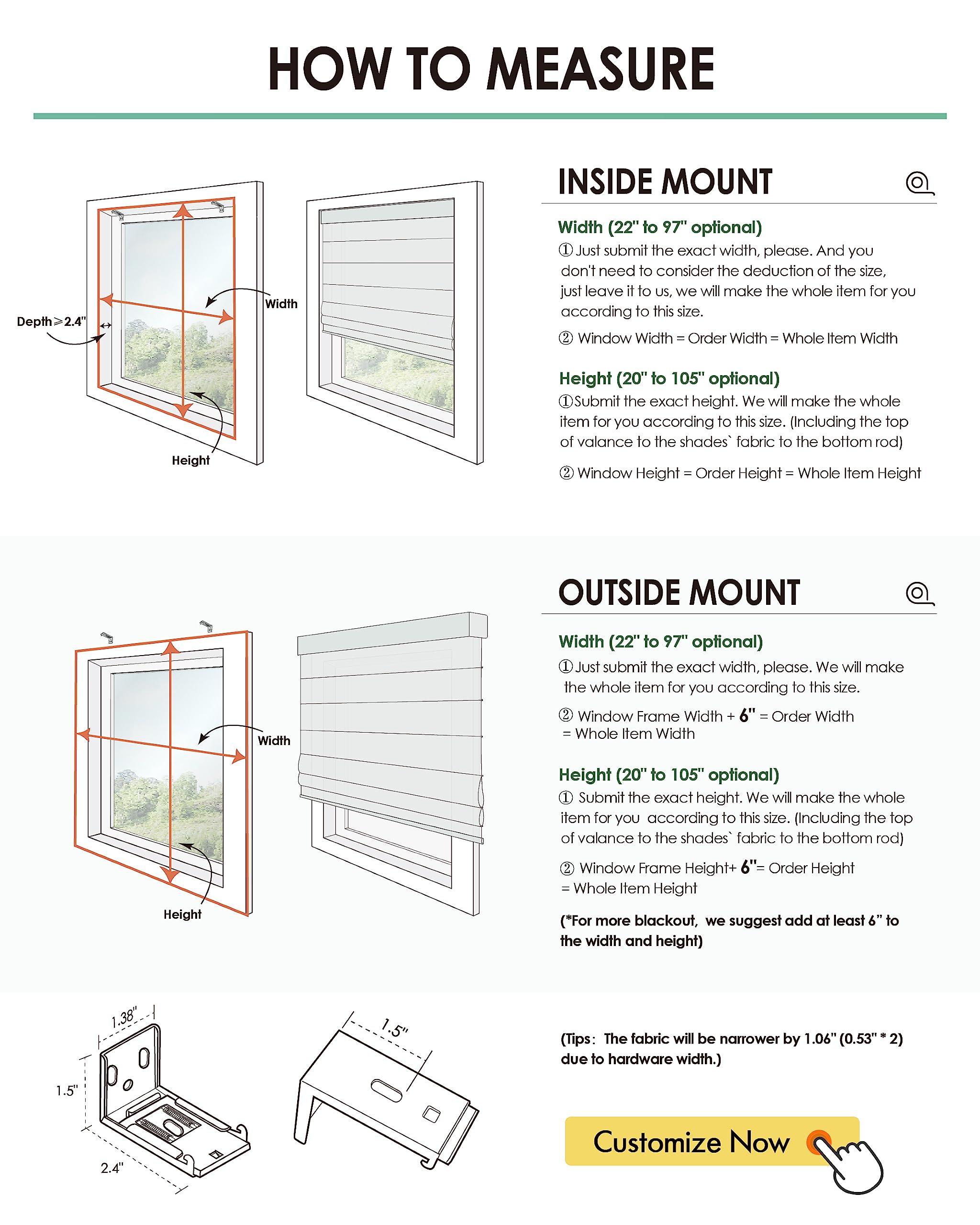 Yoolax Yoolax Motorized Roman Blinds with Remote, Roman Shades for Indoor Windows, Smart Blackout Blinds with Voice Control, Compatible with Alexa Google Home, APP Control, Custom Size, Wood Stripe