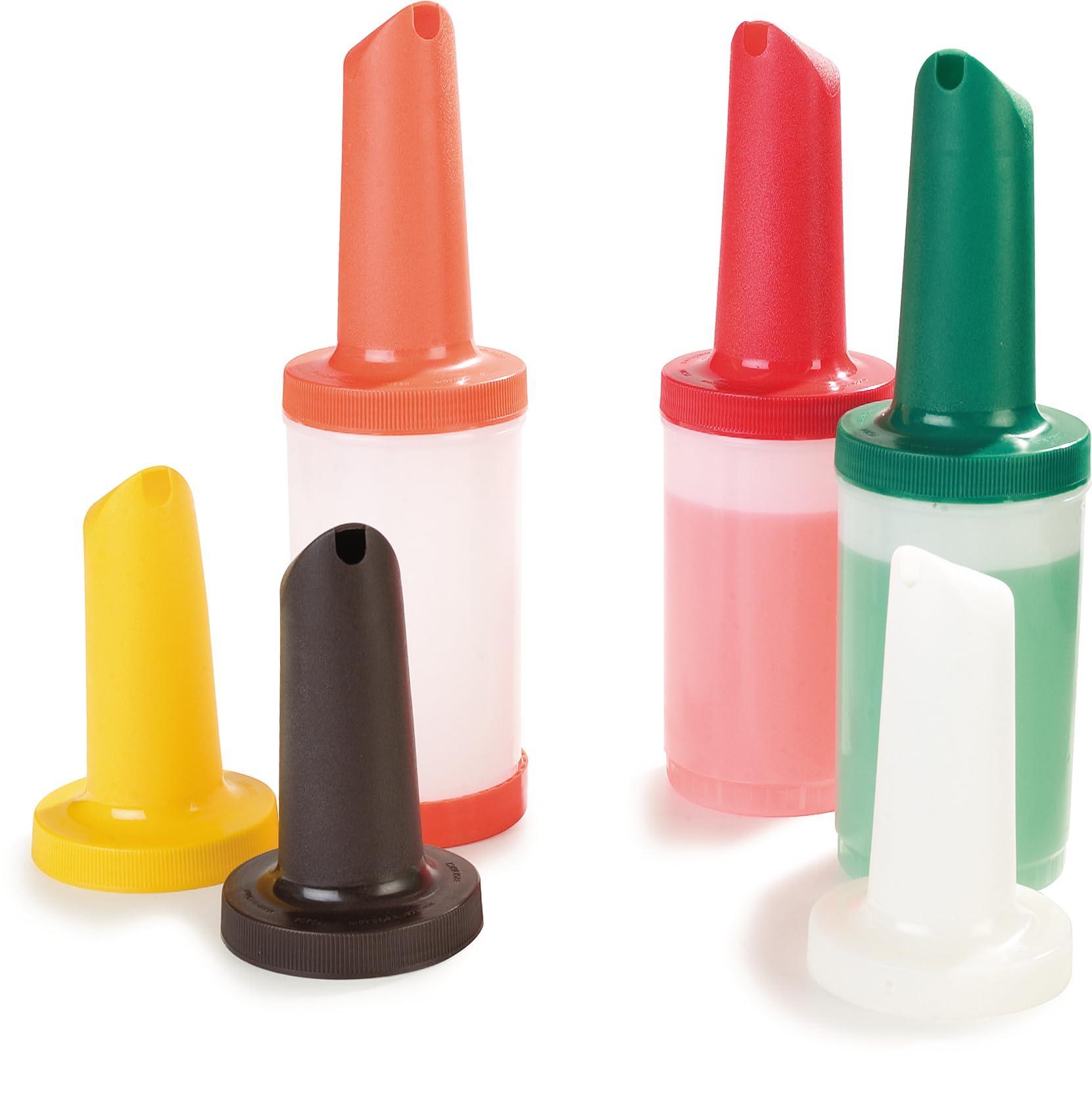 Carlisle FoodService Products Carlisle FoodService Products Pourplus Store \'N Pour Complete Quart Set Neck, Container, And Cap for Bar, Kitchen, And Restaurant, Plastic, 32 Ounces, White, (Pack of 12)