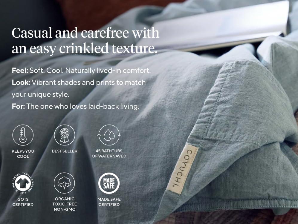 Coyuchi Coyuchi Organic Crinkled Percale Sheet Set, Undyed (Full)