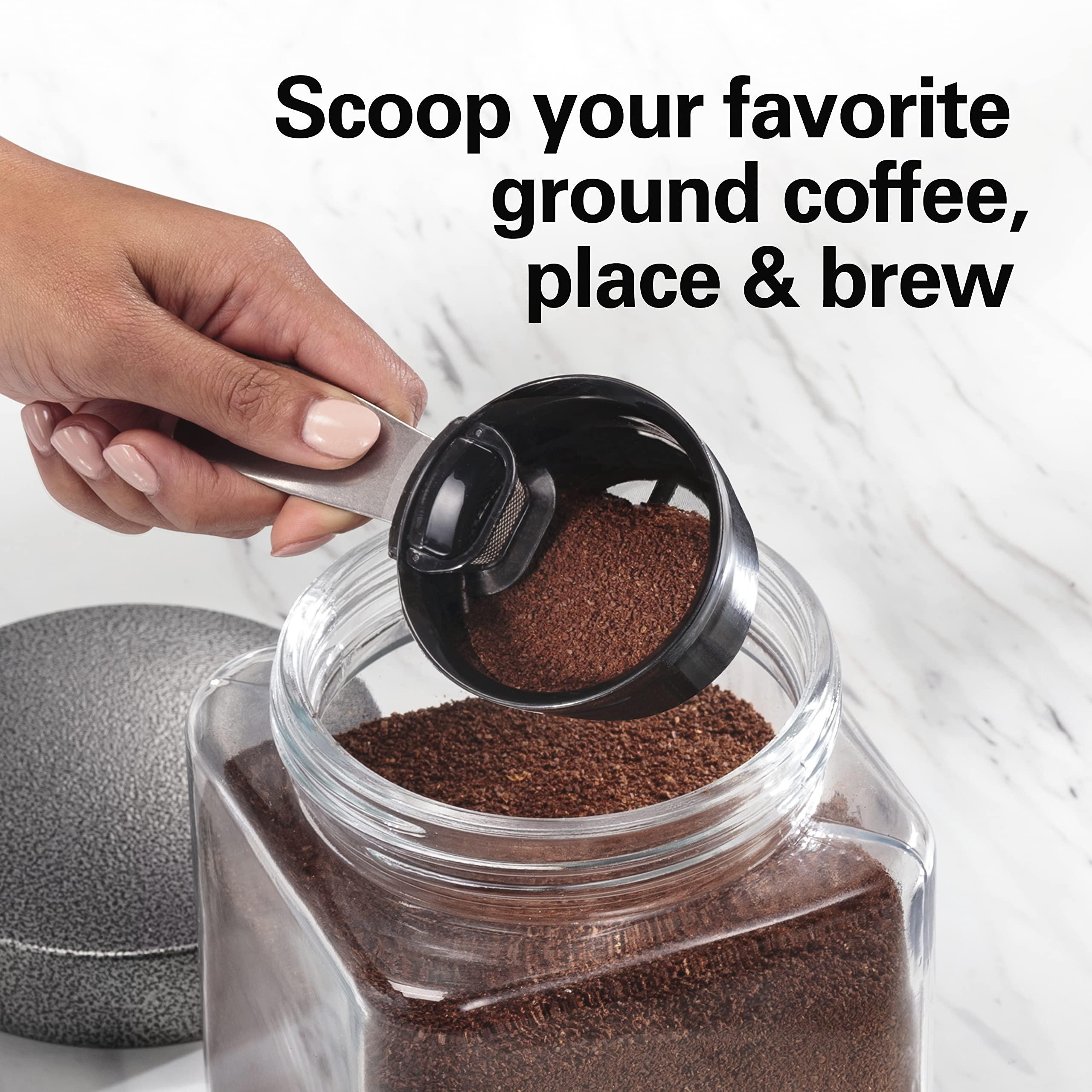 Hamilton Beach Hamilton Beach The Scoop Single Serve Coffee Maker & Fast Grounds Brewer, Brews in Minutes, 8-14oz. Cups, Stainless Steel