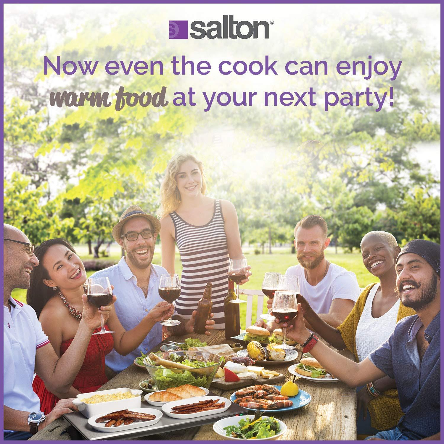 Salton Cordless Warming Tray by Salton | Large Electric Hot Plate | Cooking, Serving & Warming Tray | 23-3/4” x 11-3/4” Hot Plate