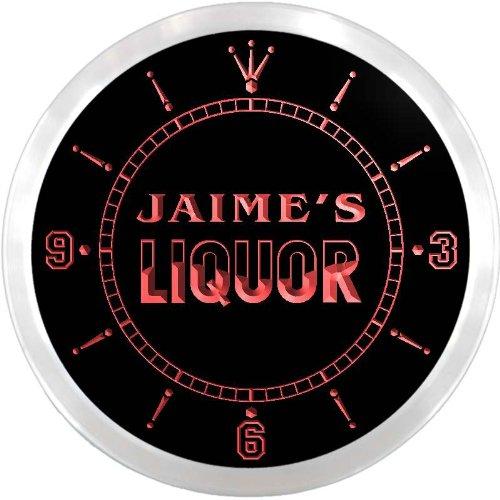 ADVPRO AdvPro ncx0266-tm Jaime\'s Liquor Custom Name Neon Sign Clock