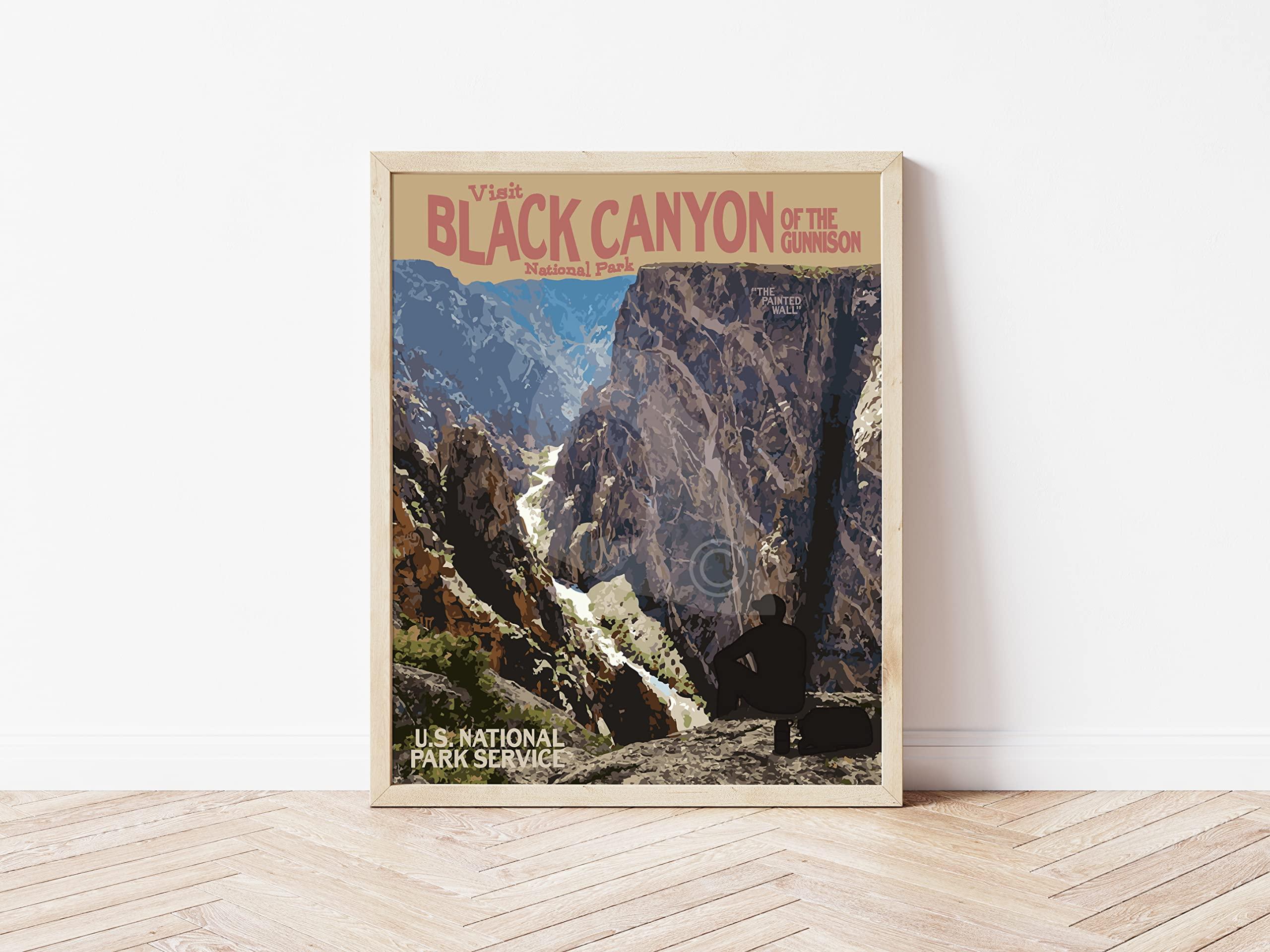 The Window West Black Canyon of the Gunnison National Park Travel Poster (Canvas, 11x14 Inches)