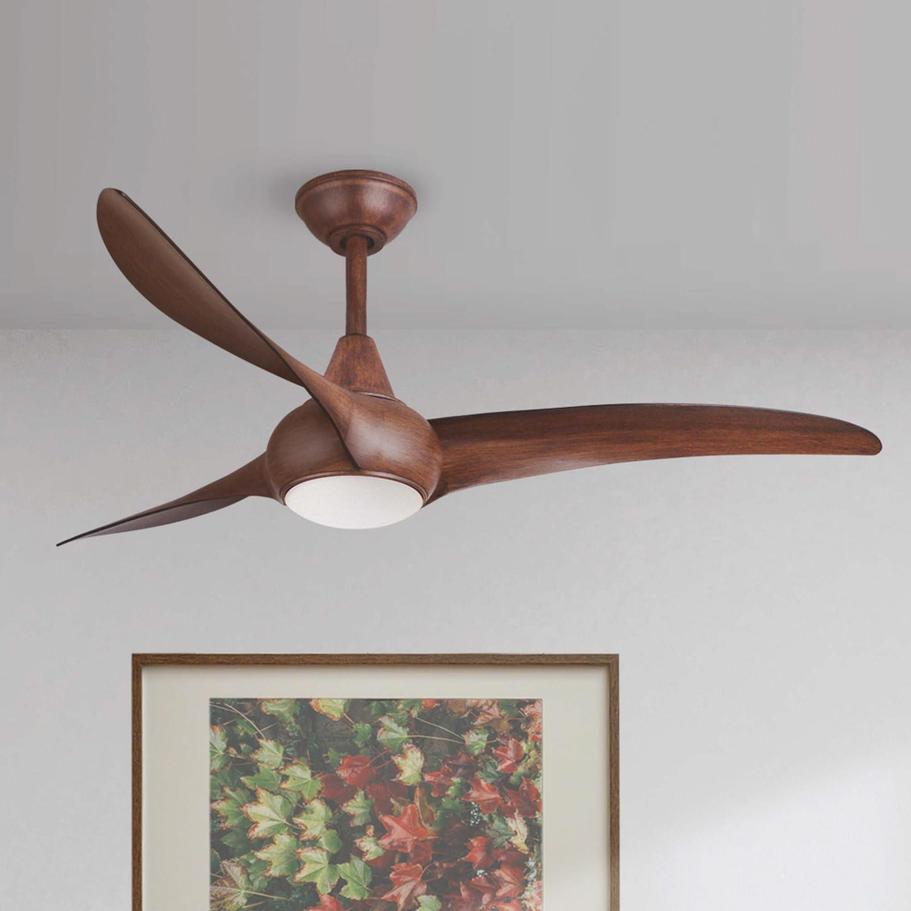 MINKA-AIRE MINKA-AIRE F844-DK Light Wave 52 Inch Ceiling Fan with LED Light Kit, Brown Distressed Koa Finish