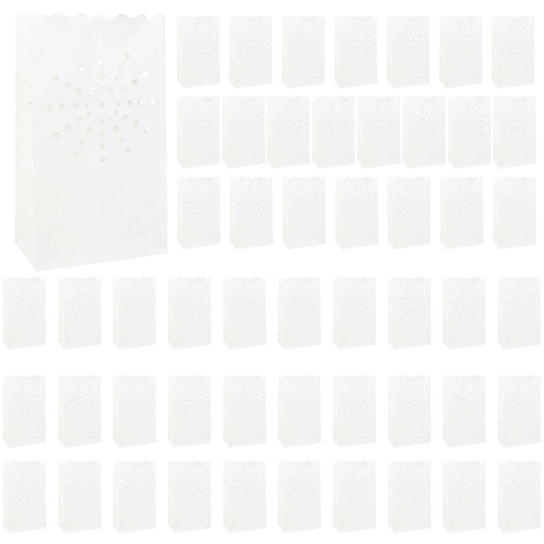 Kalastussaari Paper Lanterns, 50pcs Fire-Retardant Candle Luminary Bags, Sun-Shape Hollow-Out Tangled Lanterns, Reusable Paper Lanterns for Outside, Wedding, Halloween, Thanksgiving, Christmas Tangled Lanterns