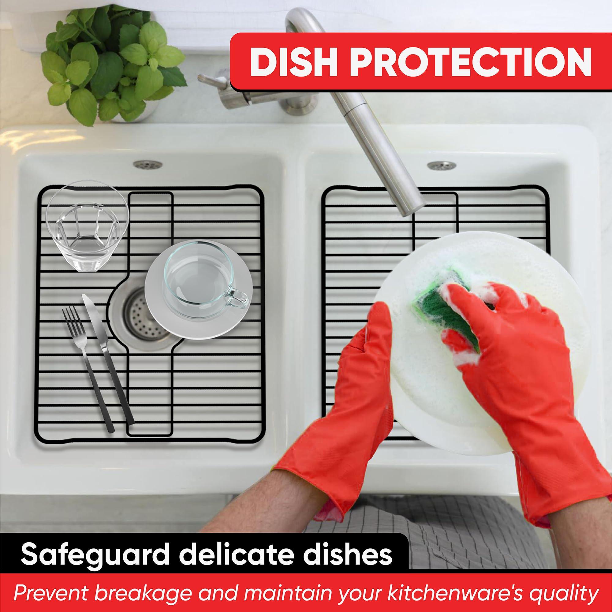 Better Houseware Better Houseware Sink Protector Prevents Scratches Sink Rack for Bottom of Sink White Sink Mat Sink Protectors for Kitchen Sink Metal 18.1 x 12.3 x 1