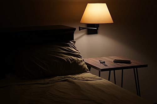 Kira Home Kira Home Cambridge 13\" Swing Arm Wall Lamp - Plug in/Wall Mount + Golden Bronze Fabric Shade, 150W 3-Way, Black Finish, 2-Pack