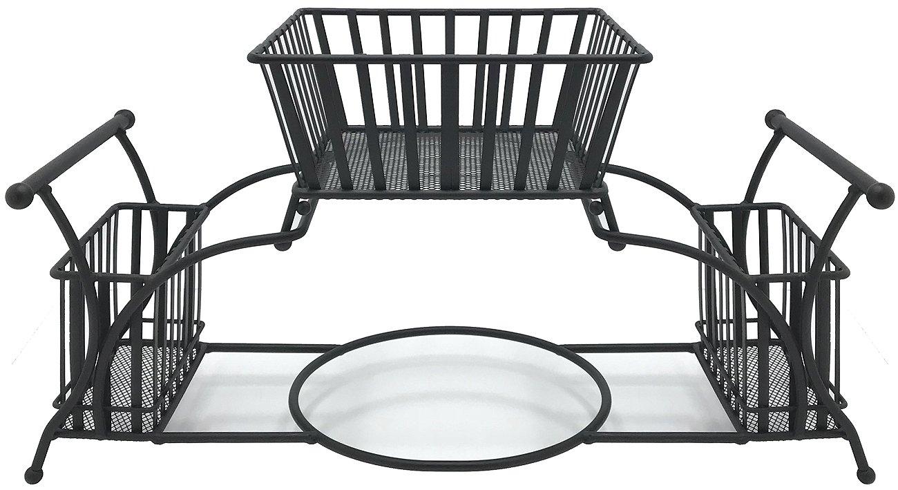 Sorbus Sorbus Utensil Caddy — Use For Napkin, Cutlery, Plate Holder — Stackable Flatware Caddy, Tabletop Organizer — Ideal for Dining Table, Party, Buffet, Kitchen, Entertaining (Black)