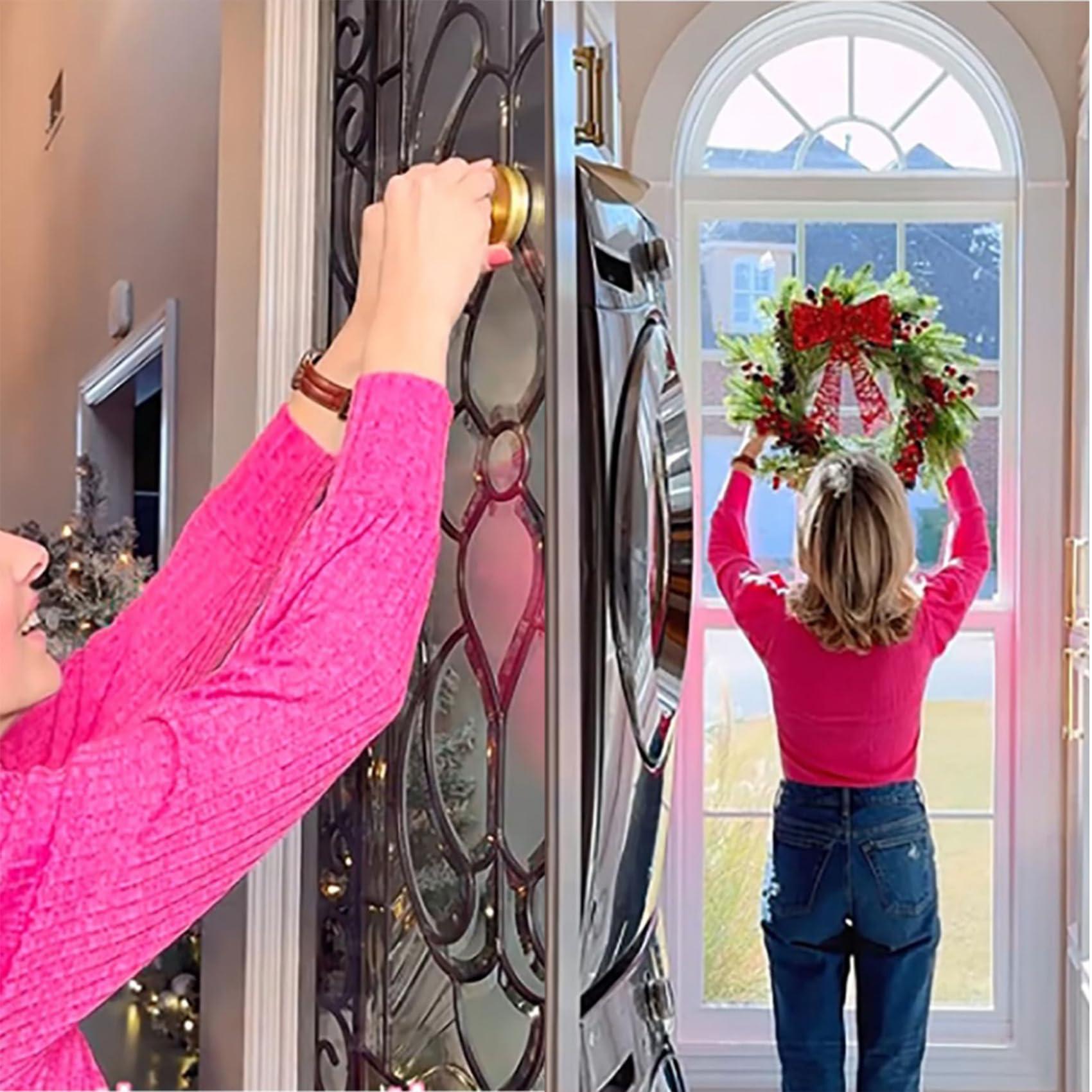 Generic Suction Cup Hooks for Wreaths on Glass, Suction Cup Hooks for Glass Window, Suction Cup Wreath Hanger, Suction Cup Hooks Heavy Duty, Wreath Suction Cups Wreath Holder for Glass Front Door (2Pcs-D)