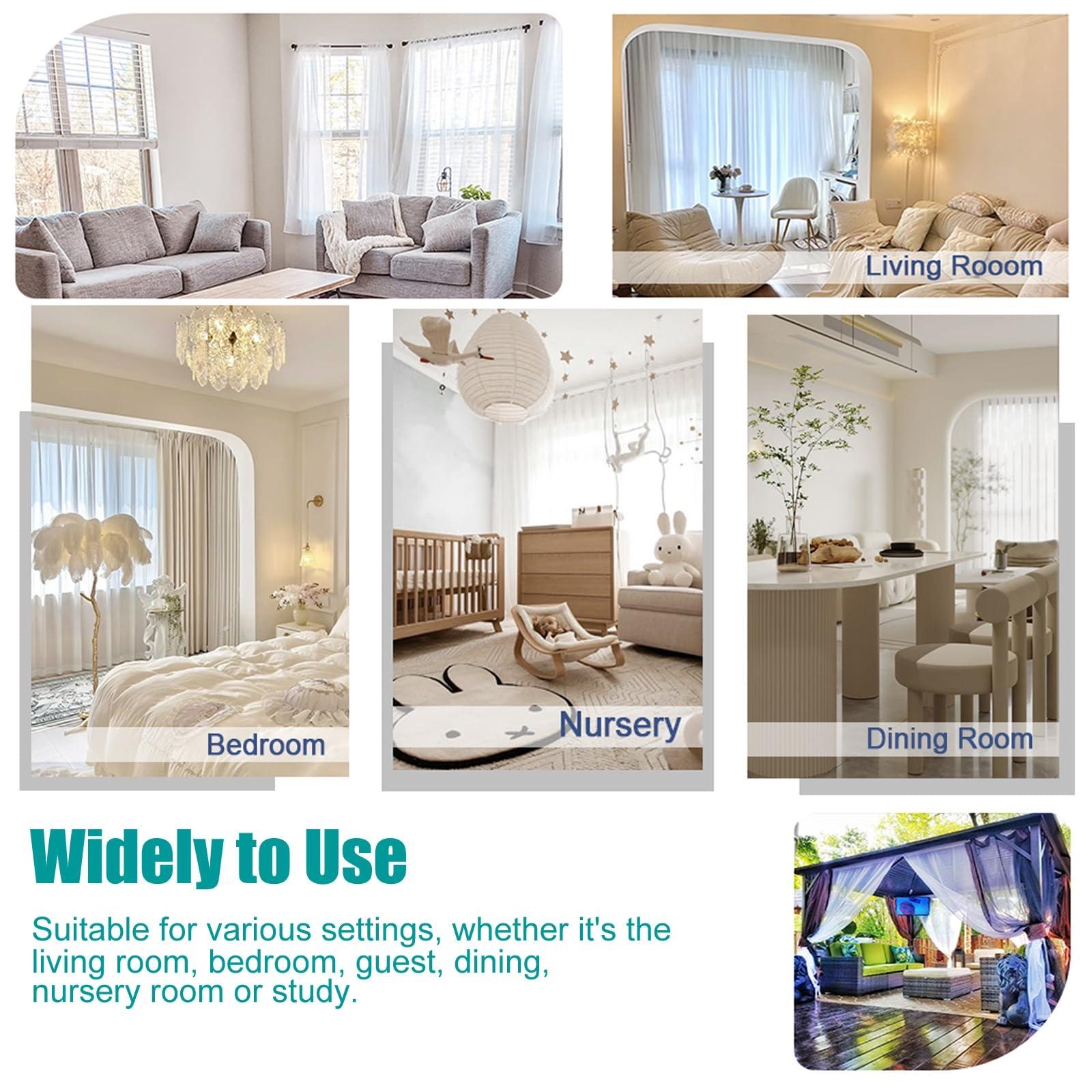 Beydodo Beydodo Curtains 54 inches Long 2 Panels Set, Bay Window Curtains for Living Room Solid Green, Curtains Polyester Grommet 38 x 54inch