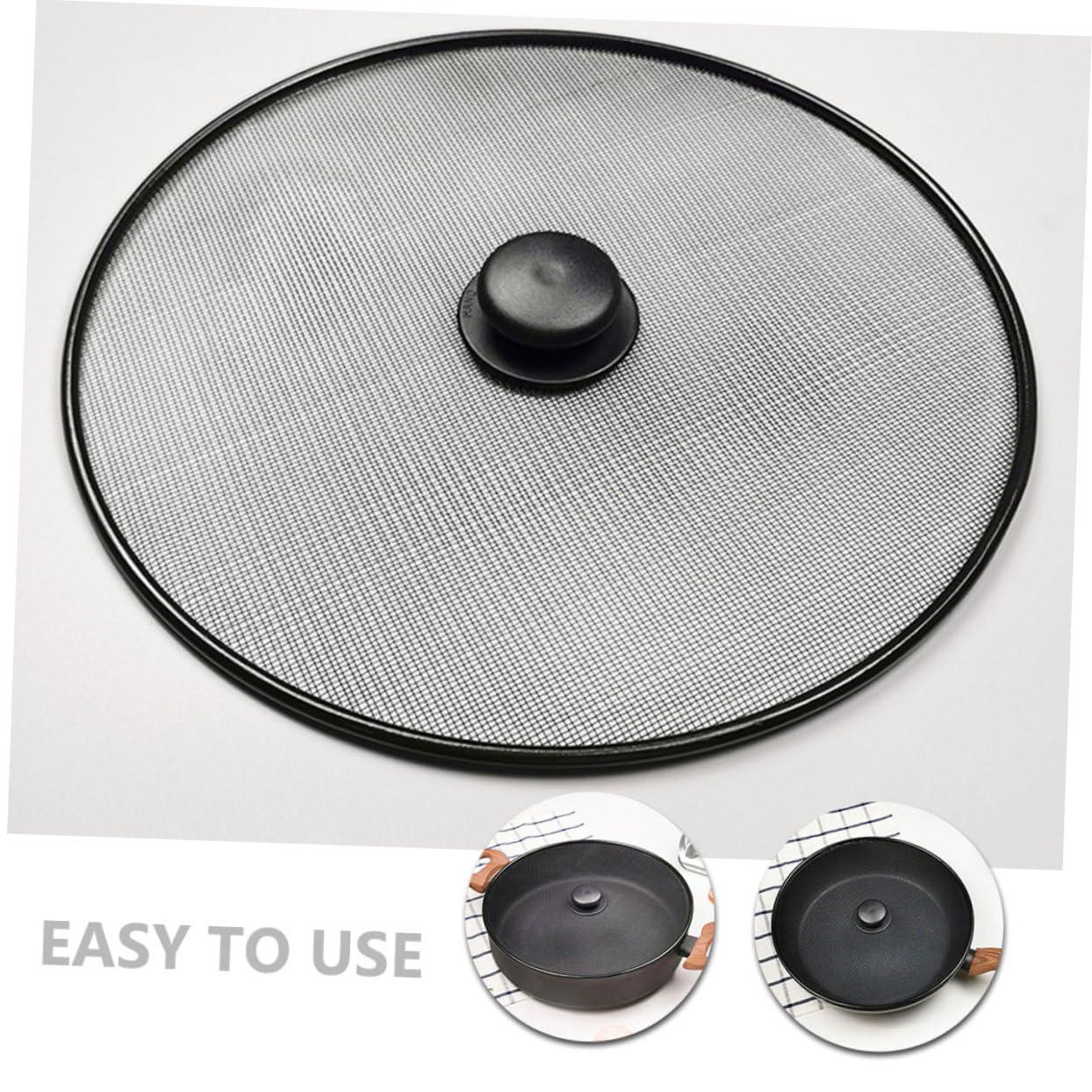 BRIGHTFUFU BRIGHTFUFU Oil Splatter Guard for Frying Pan 2 pcs Stainless Steel Pan Splatter Screen Mesh Splatter Guards for Cooking Easy to Use