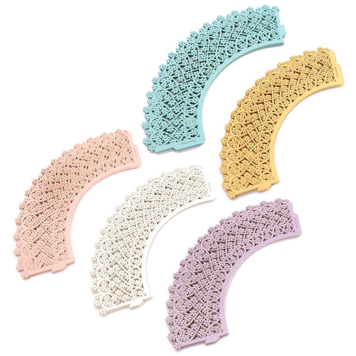 Bakell Bakell - Laser Cut Cupcake Wrappers (25pcs, Standard Size) Grease Resistant Wrappers for Desserts, Baking, Caking and Decorating (Royal Gold Lace)