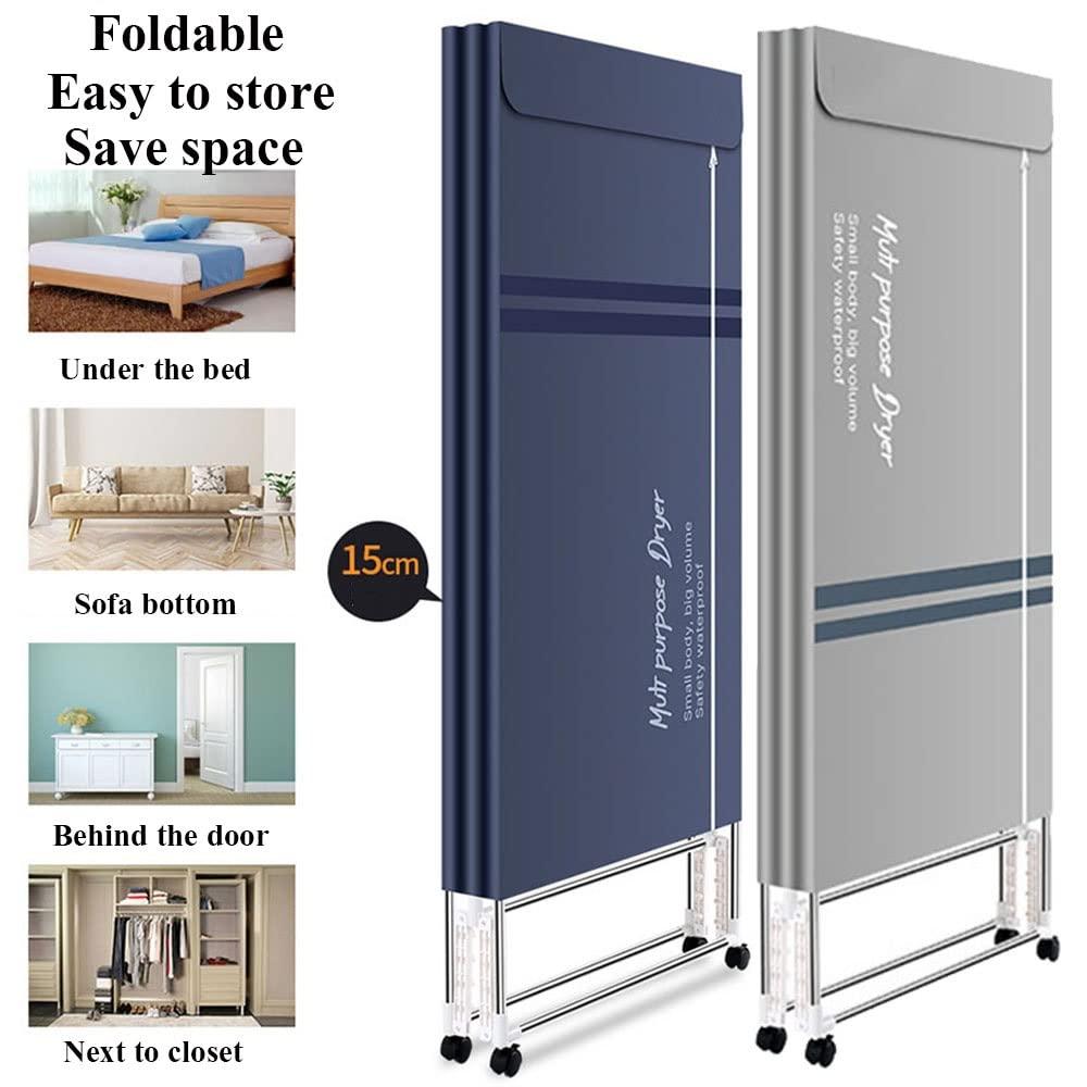 GWWGWW 2/3-Tier Home Clothes Dryer With Remote Control,2300W Electric Heated Airer Drying Rack,Folding-Dry Machine Energy-Efficient Wet Laundry Warm Air Drying Wardrobe,240min Adjustable Timer,Energy-Efficie