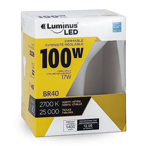 Luminus Luminus PLYC5732 BR40-17W (100W) 1400 Lumens Warm White 2700K Dimmable Led Light Bulb - 6 Pack,