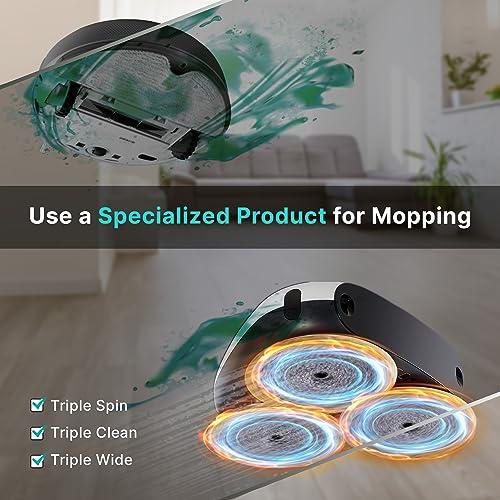 EVERYBOT EVERYBOT Three-Spin Robot Mop - Ultra Quiet Smart Mopping Robot Cleaner Only | Powerful Stylish 3 Spin Wet Mop for Hard Floor & Tile Cleaning with Remote Control | Large Water Tank