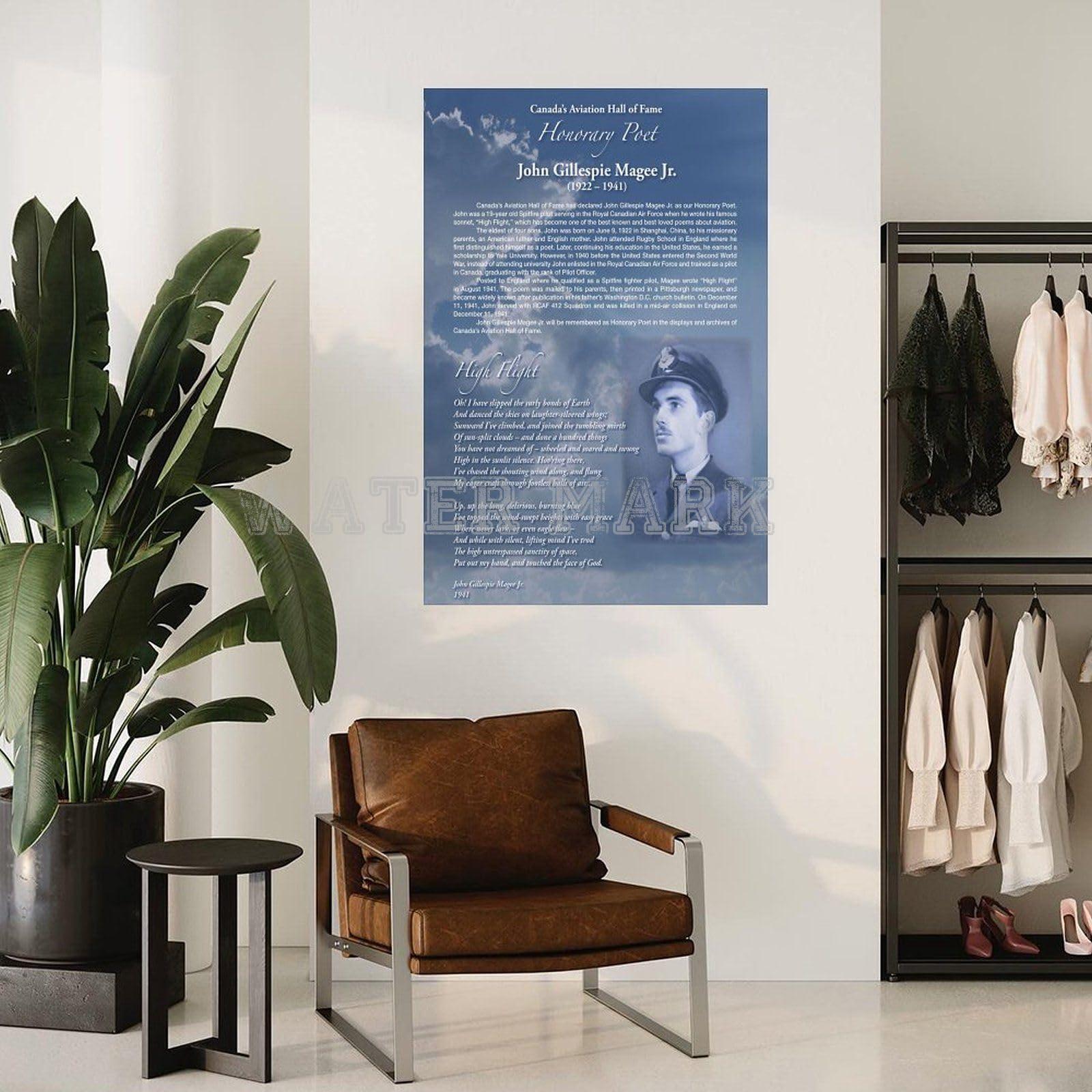 UTWDDCC UTWDDCC High Flight Poem by John Gillespie Magee Jr Poster (4) Canvas Painting Wall Art Poster for Bedroom Living Room Decor 12x18inch(30x45cm)