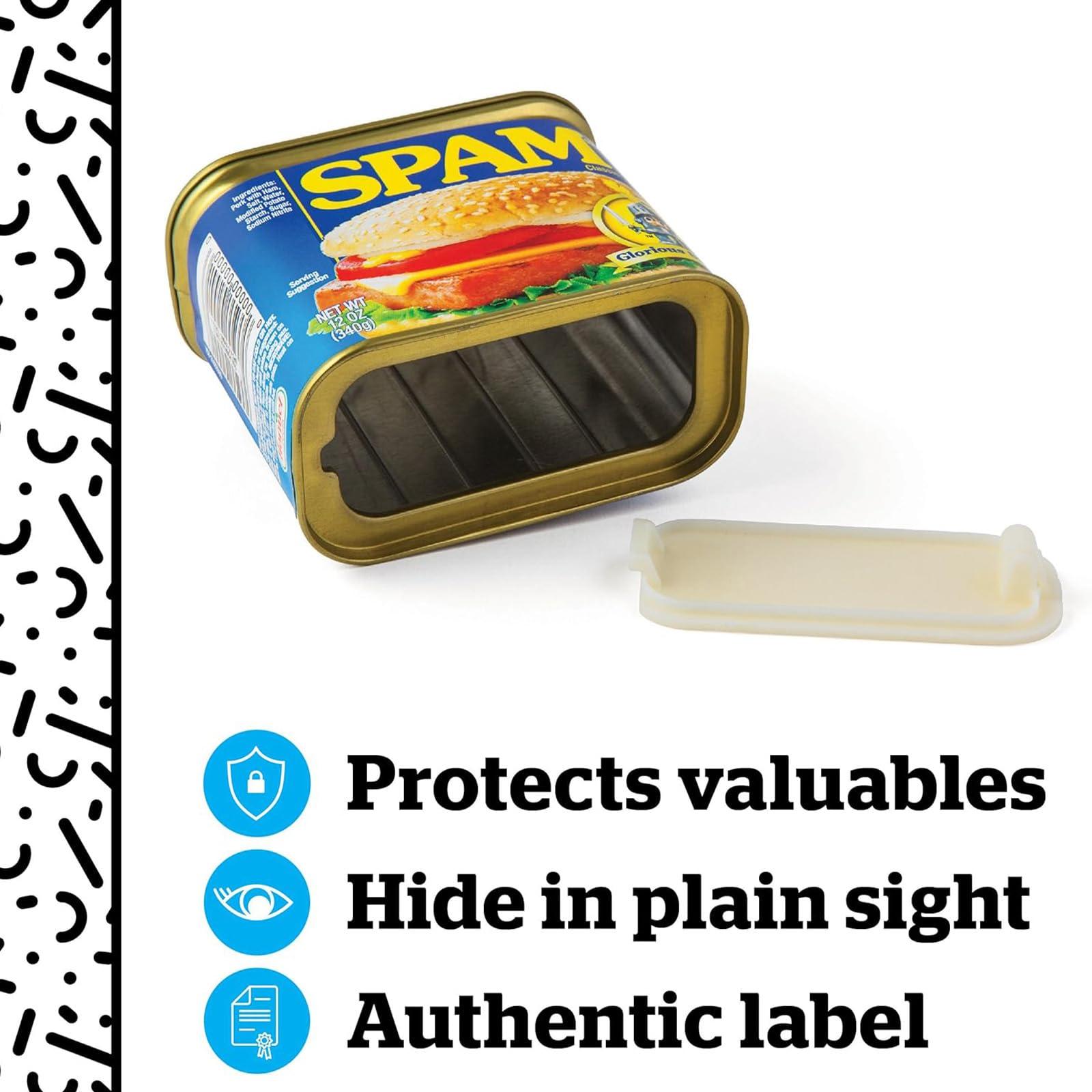 BigMouth Inc BigMouth Inc Fake SPAM Can Diversion Safe - Hidden Safe for Money Stash - Secret Compartment and Hidden Storage Fun Gag Gift Prank & Book Safe Alternative - 3\"x3\"x4.5\"