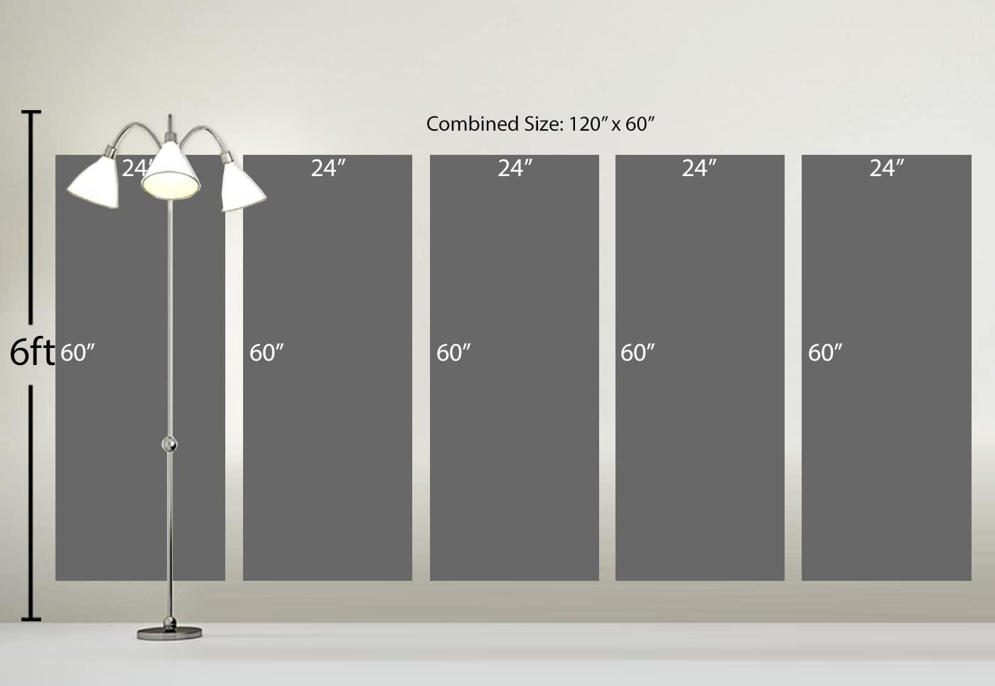 Canvas Quest 120 x 60 TOTAL - Flags World Map Canvas Print - 5 Panel Split Wall Art. World Countries