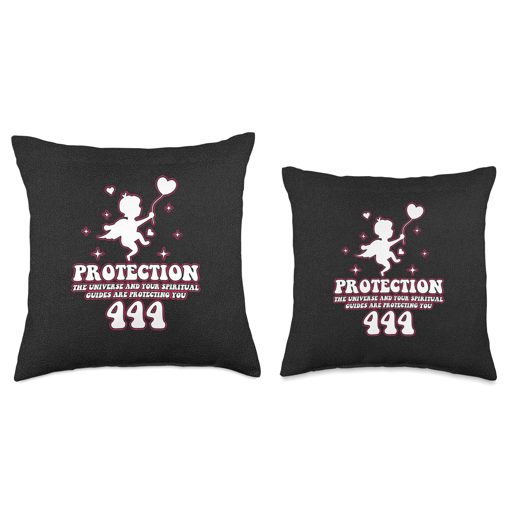 Angel Numbers Numerologist Item Protection 444 Numerology Lover Angel Numbers Numerologist Throw Pillow
