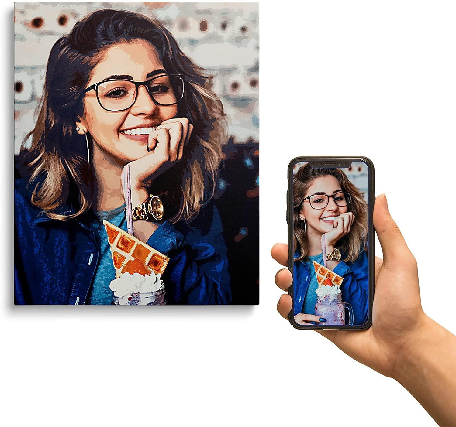 Texas Art Custom Canvas Prints with Your Photos, Personalized Picture to Canvas Print, Custom Wall Art for Bedroom, Living Room, Wedding Baby Pet Family, Customized Gift for Men/Women,24x30in