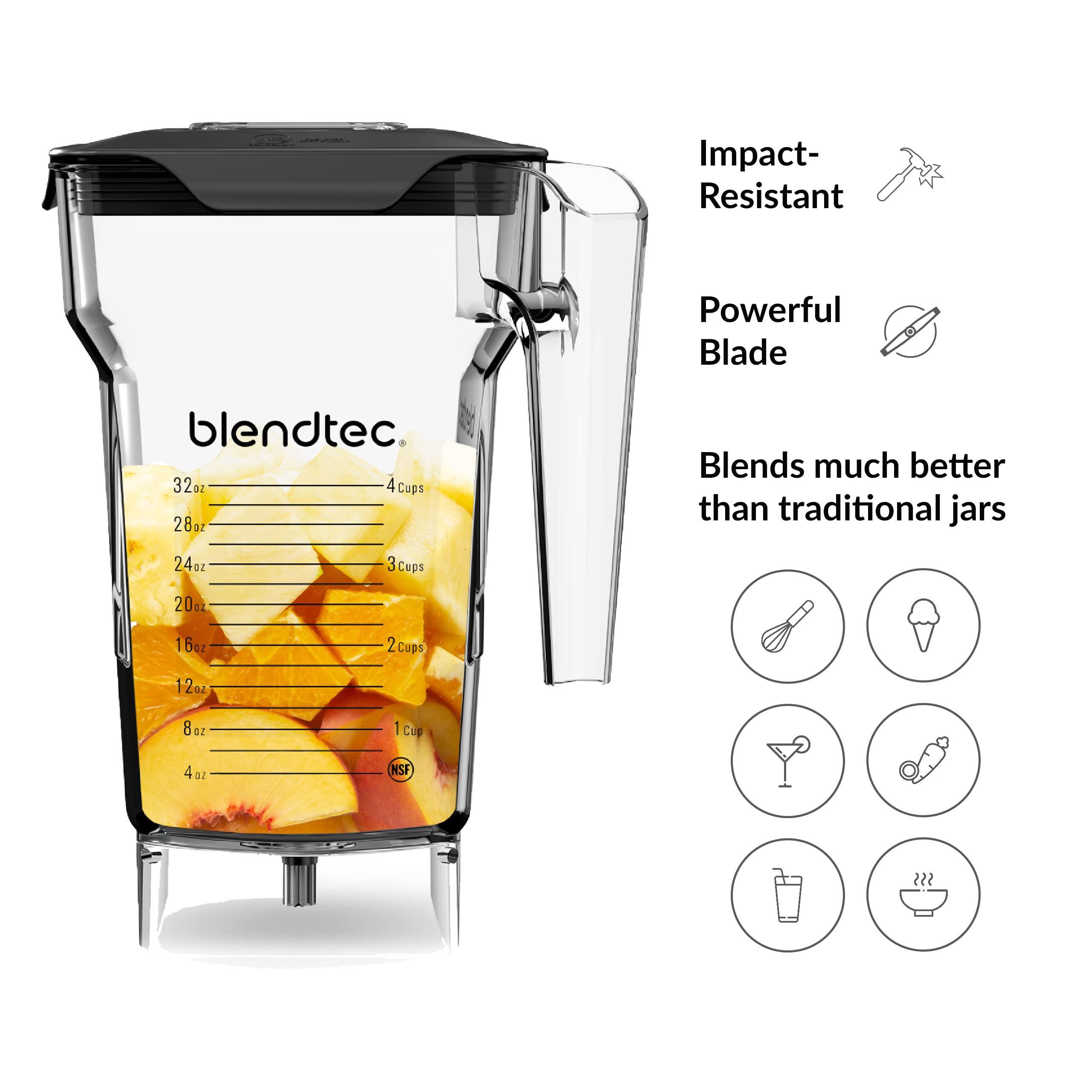 Blendtec Blendtec 75 oz FourSide Jar - Four-Sided Blender Jar Compatible with Most Blendtec Blenders - 32 oz Blending Capacity - Clear