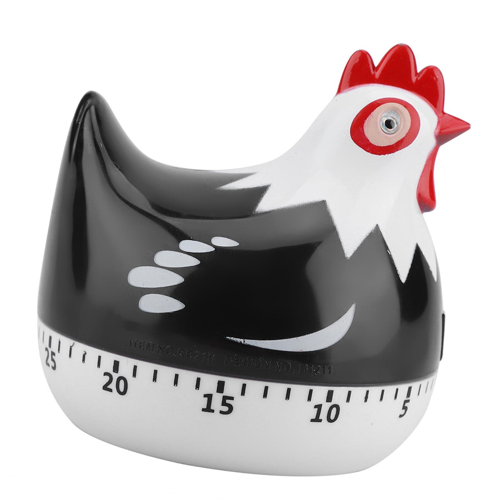 LUCKDANO LUCKDANO Chicken Pattern Kitchen Countdown Timer for Cooking Baking, PP Material, Suitable for Home Chef and Bakers (Black)