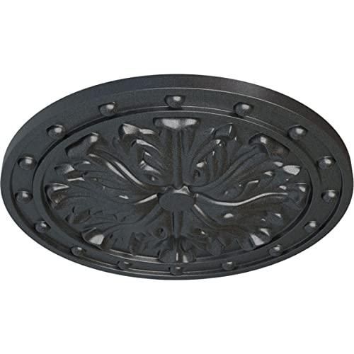 Ekena Millwork Ekena Millwork CM20FOPES Foster Acanthus Leaf Ceiling Medallion, 20 1/2\"OD x 1 1/2\"P (Fits Canopies up to 2 1/4\"), Hand-Painted Pewter
