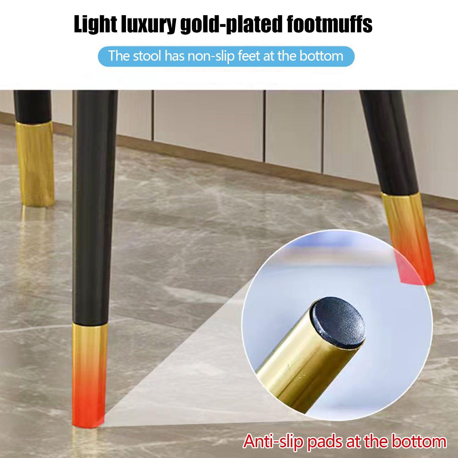 Meedlopia Chairs Dining Chair Set of 4 with Open Back Velvet Dining Chairs Faux Leather Upholstered Chair Mid Century Modern Dining Chairs Dining Living Room Chairs with Gold Metal Legs, Luxury Dining Chairs