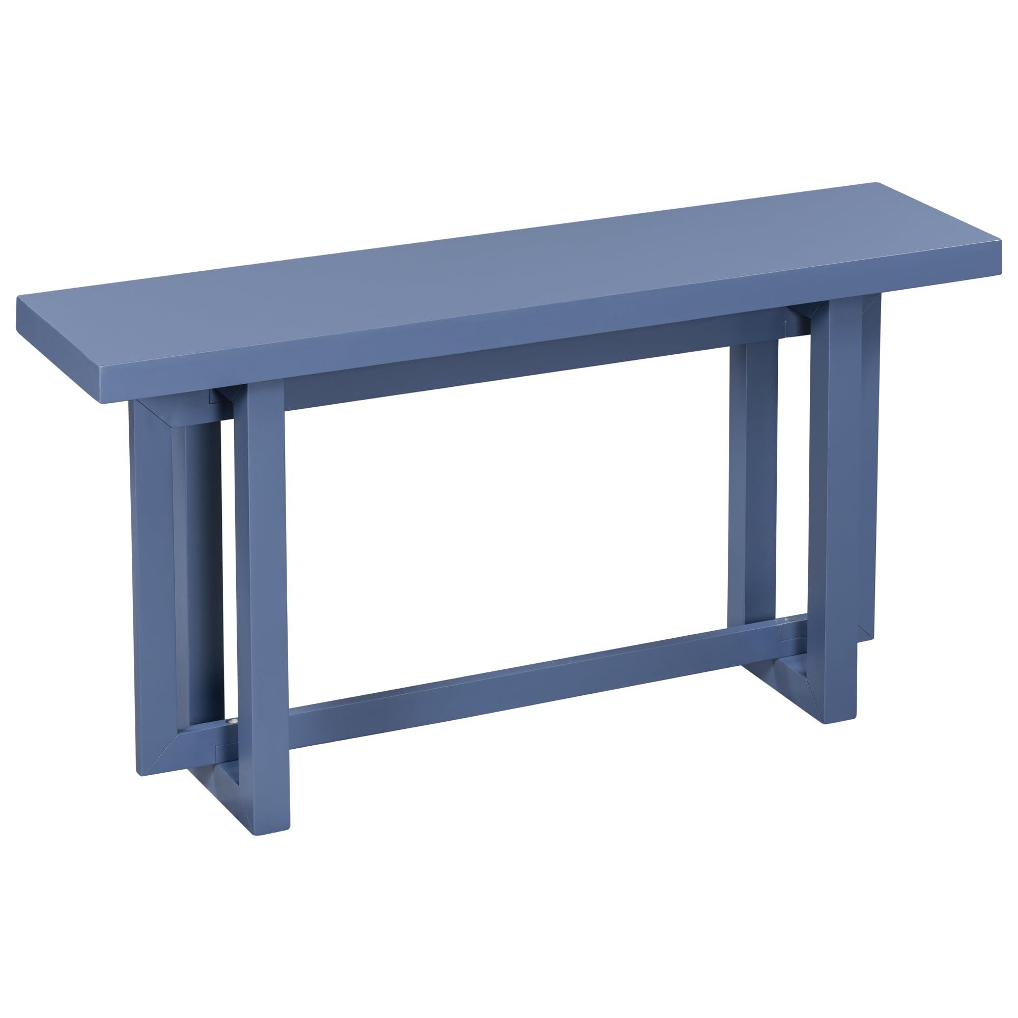 HZXINKEDZSW HZXINKEDZSW Contemporary Console Table Sofa Side Table with Wood Tabletop, 59'' Extra Long Accent Entryway Table with Wood Legs for Hallway Living Room Foyer Corridor (Navy Blue)