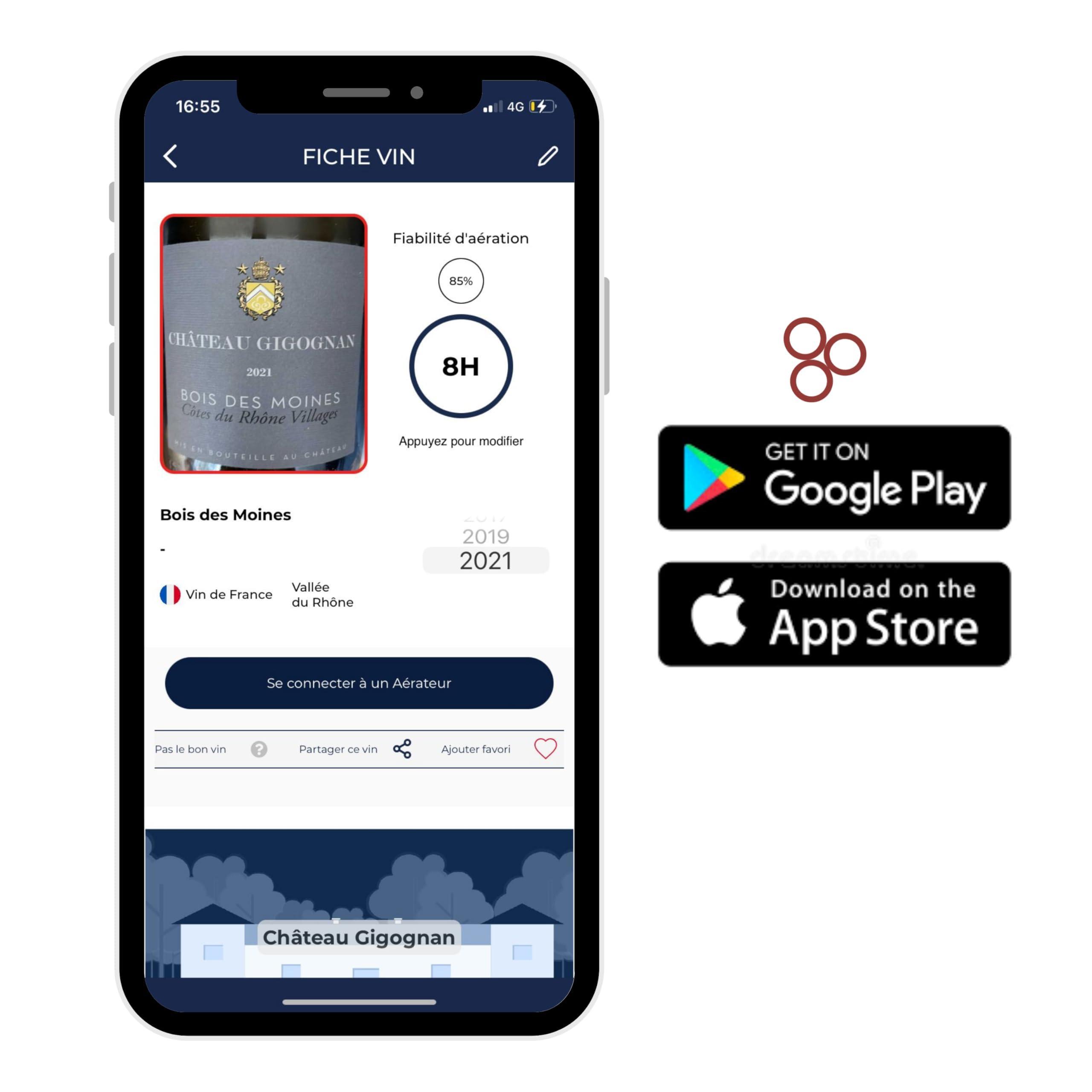 AVEINE AVEINE Original - Connected Wine Aerator - Android & iOS Compatible - Box containing 1 Smart Aerator, 1 Protection Bag, 1 Charging Stand, 1 USB Cable - Instant Wine Aeration - Manufacturer Warranty