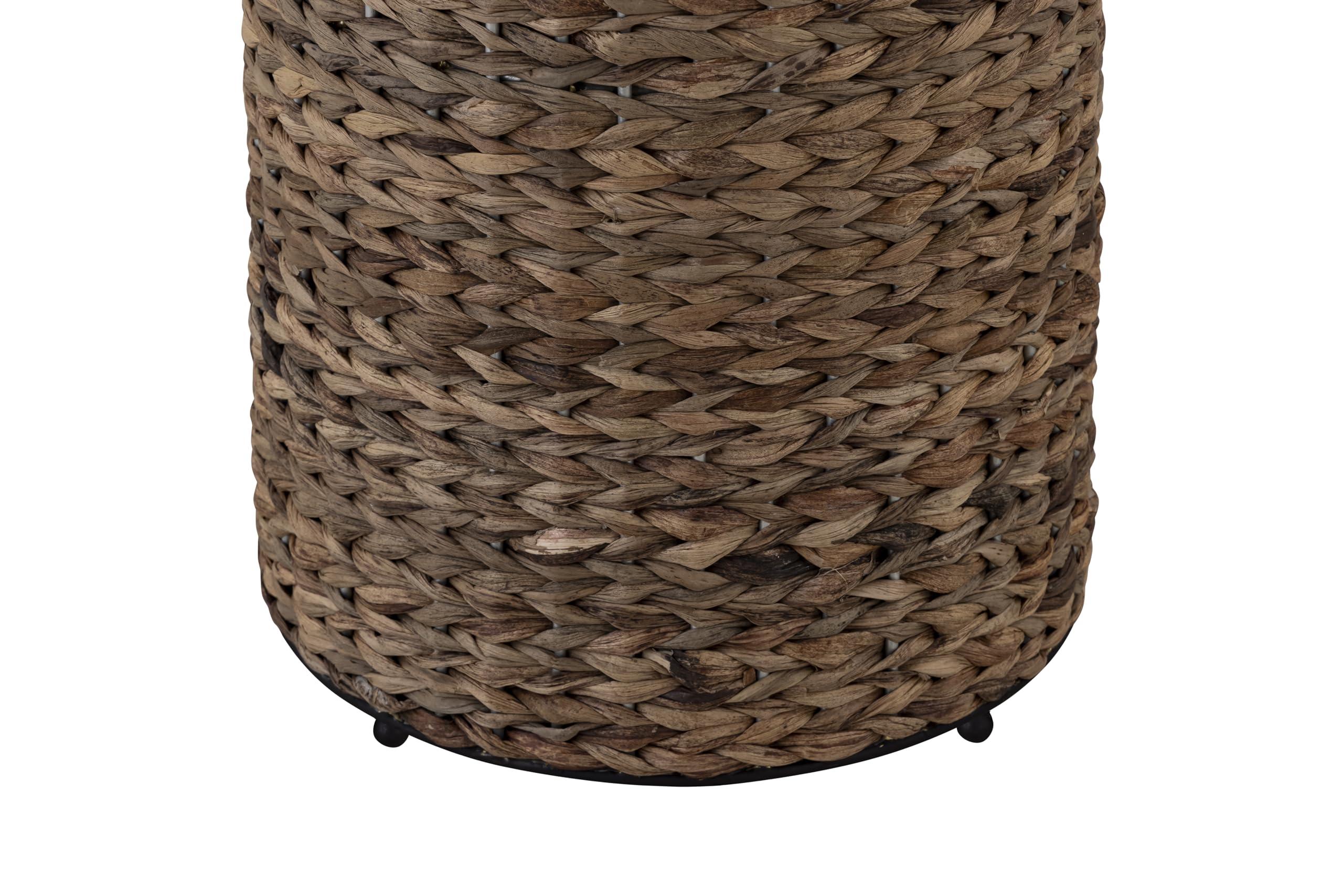 Canarm Canarm MANU Natural Wood and Seagrass Side Table, Brown