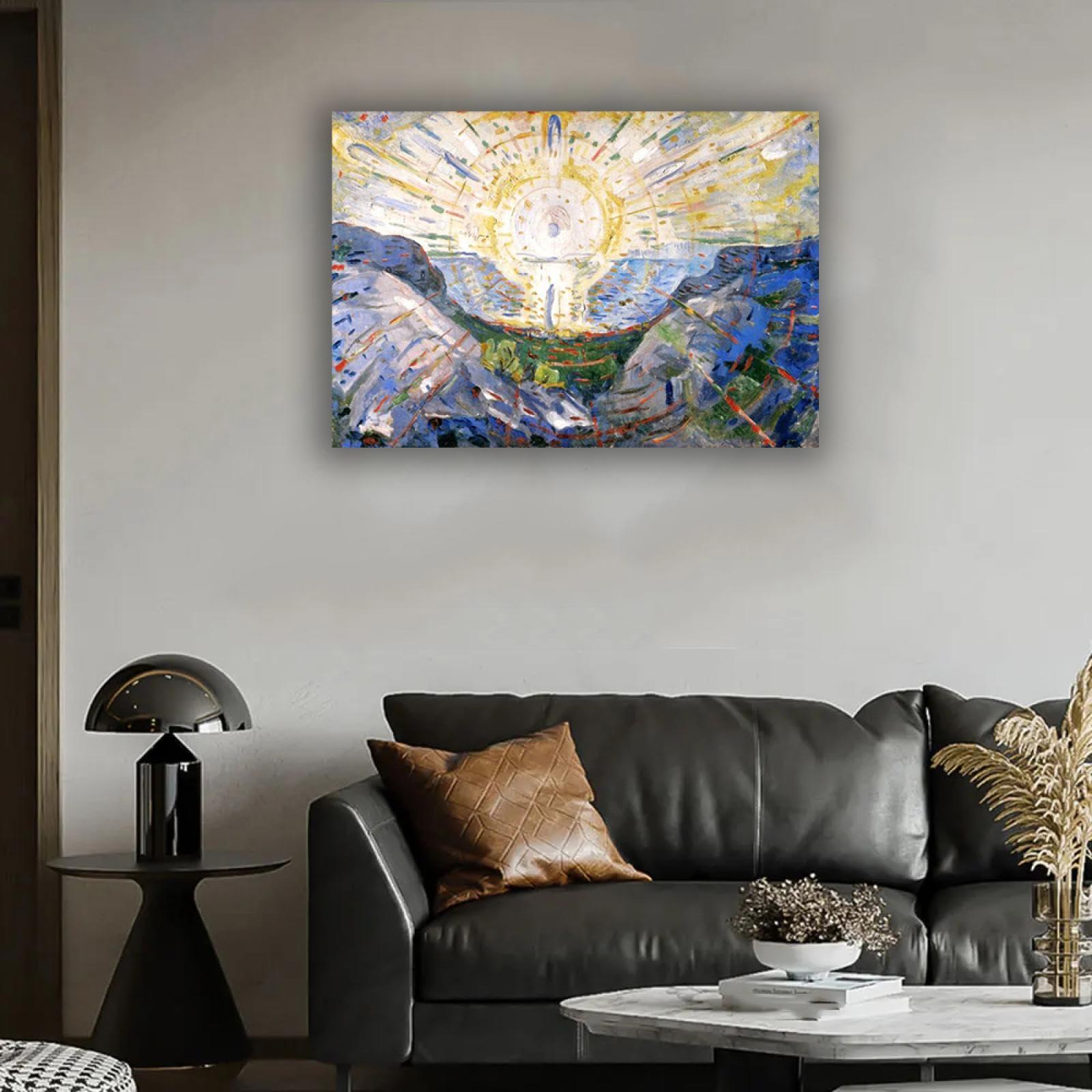 FITSEN " The Sun " Famous Paintings Modern Artwork Print On Canvas Oil Painting Reproductions Canvas Wall Art for Living Room 20x30cm Frameless