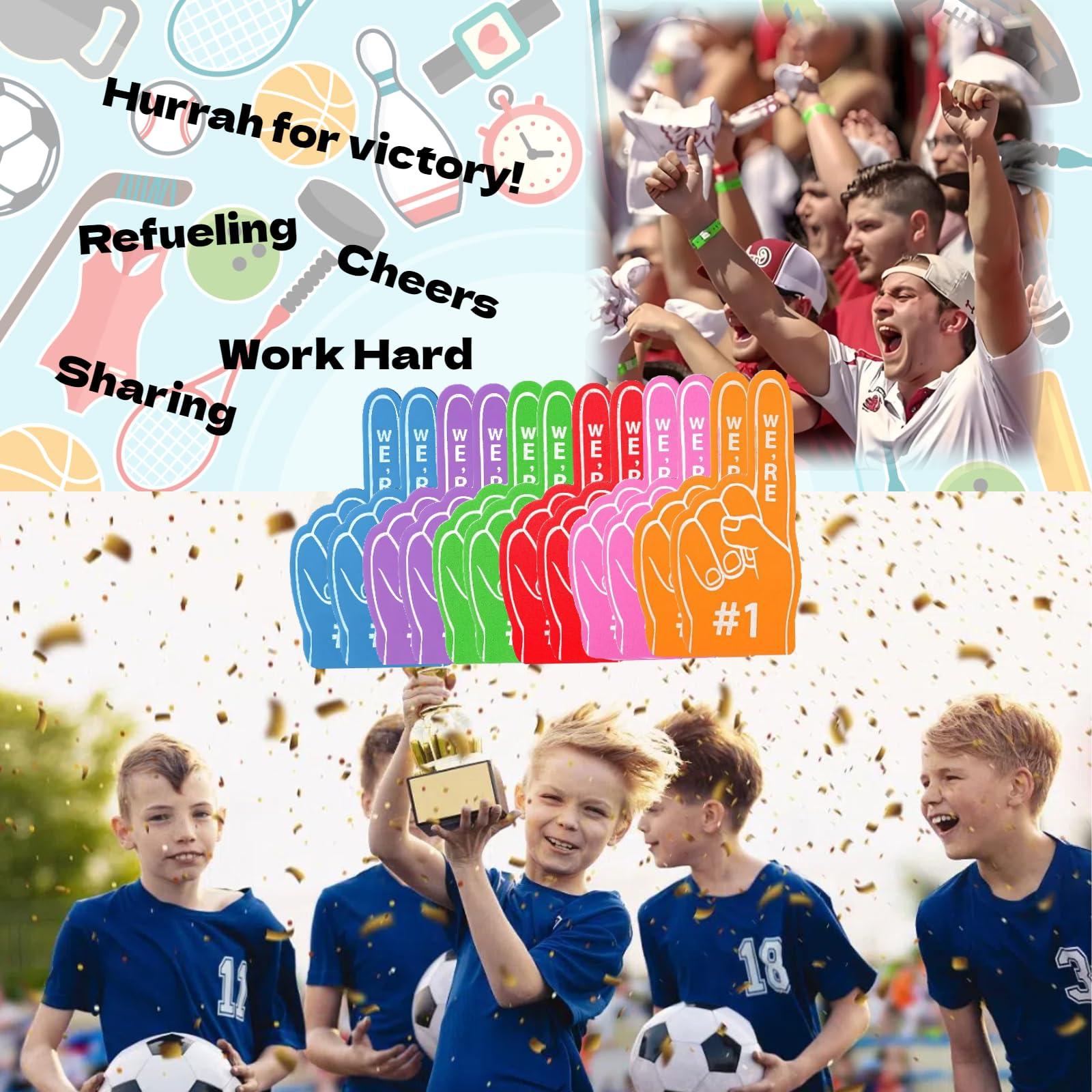 Cansybil Cansybil 20 Pcs Mini Foam Fingers, We\'re Number 1 Finger Foam Fingers,Sports Fan Foam Finger,Cheerleader Foam Hands - Designed for all kinds of sports events, games, schools and stadiums (Blue)