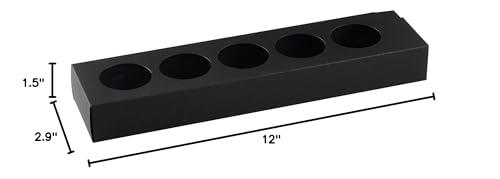 Restaurantware Restaurantware Valentino 12 Inch Macaron Boxes 100 Macaron Packaging - Holds 5 Macarons With Lids Black Paper Macaron Gift Boxes Separate Compartments For Gifts and Parties