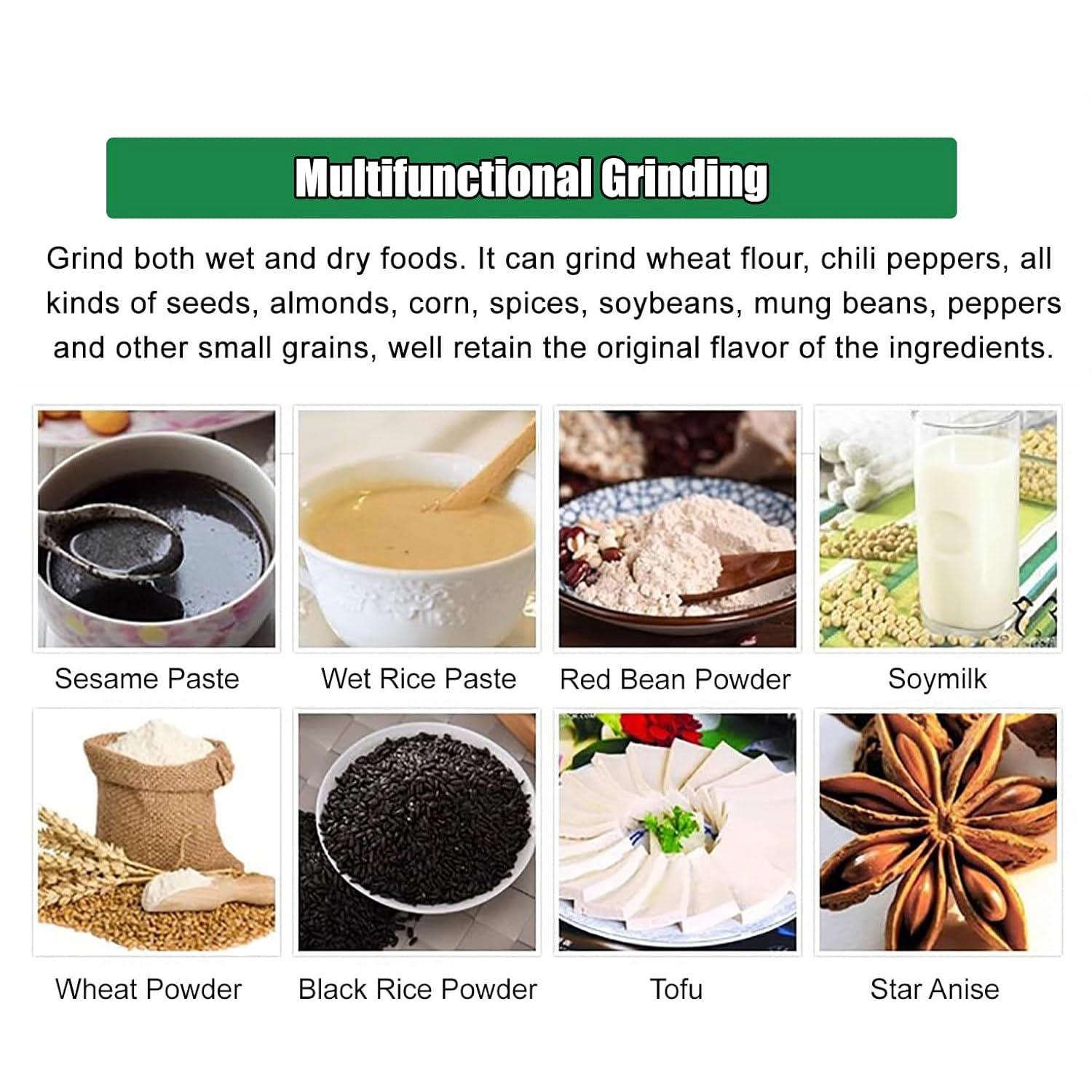 XQZMZSCP Hand Stone Mill, Blue Stone Mill/Pulverizer, Dry/Wet Mill, Nutmeg Grinder, Hand Crank, Classic Grain Grinder