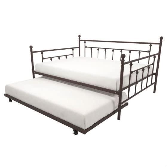 Fast Furnishings Fast Furnishings Full Size Bronze Metal Daybed with Twin Roll-Out Trundle Bed
