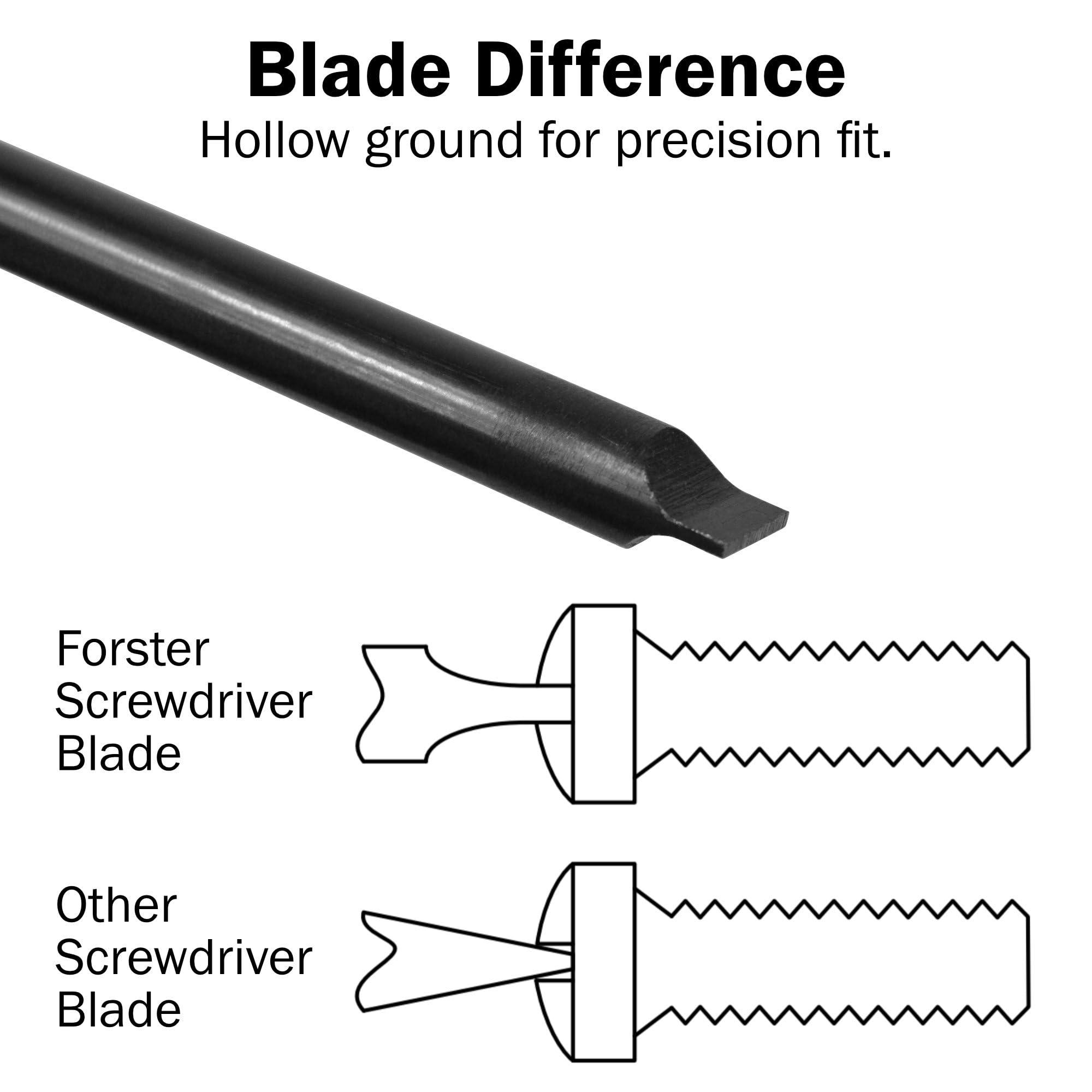 Forster Products Forster Products 8-Piece Gunsmith Screwdriver Set, Hollow Ground Tips with Square Faces, Single Piece Construction, with a Durable Storage Pouch