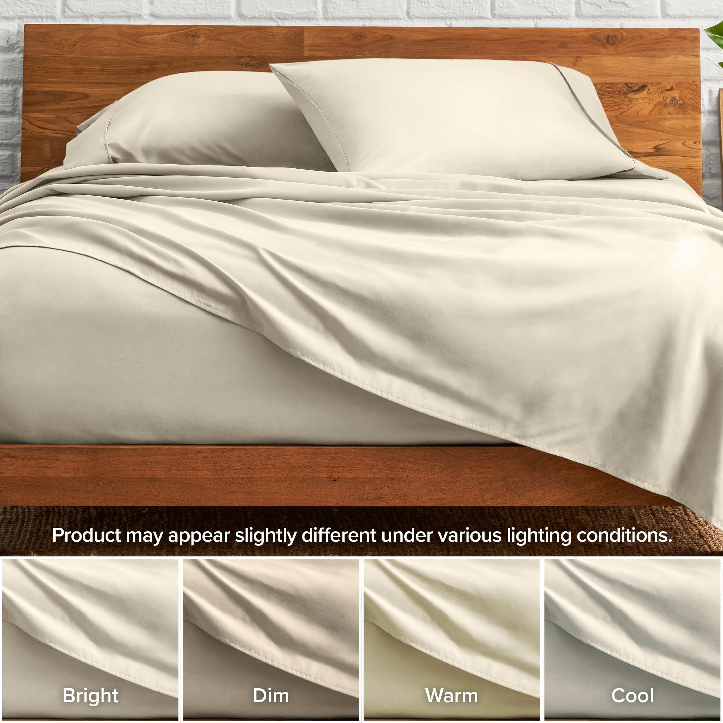 Bare Home Bare Home Split California King Sheet Set - 1800 Ultra-Soft Microfiber Split California King Bed Sheets - Double Brushed - Deep Pockets - Easy Fit - 5 Piece Set - Bed Sheets (Split Cal King, Sand)