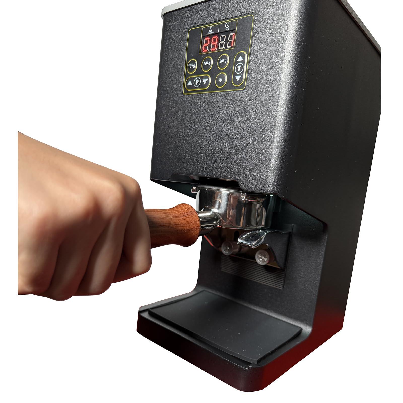 B&Q Electronic Automatic Coffee Tamper Machine - Precision Press for Perfect Espresso for Home & Commercial. Adjustable Pressure, Multi-Tamp, Hands Free Operation, Height Adjustable for Wide Range (Black)