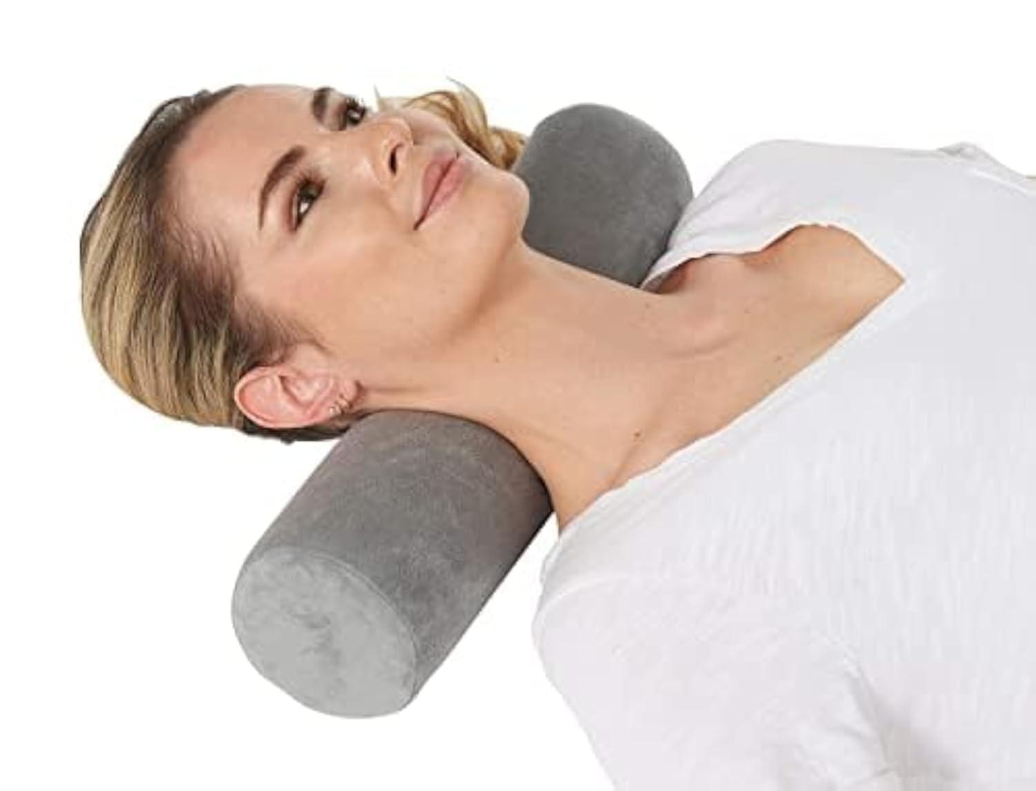 AllSett Health AllSett Health Cervical Neck Roll Memory Foam Pillow, Bolster Pillow, Round Neck Pillows Support for Sleeping | Bolster Pillow for Bed, Legs, Back and Yoga