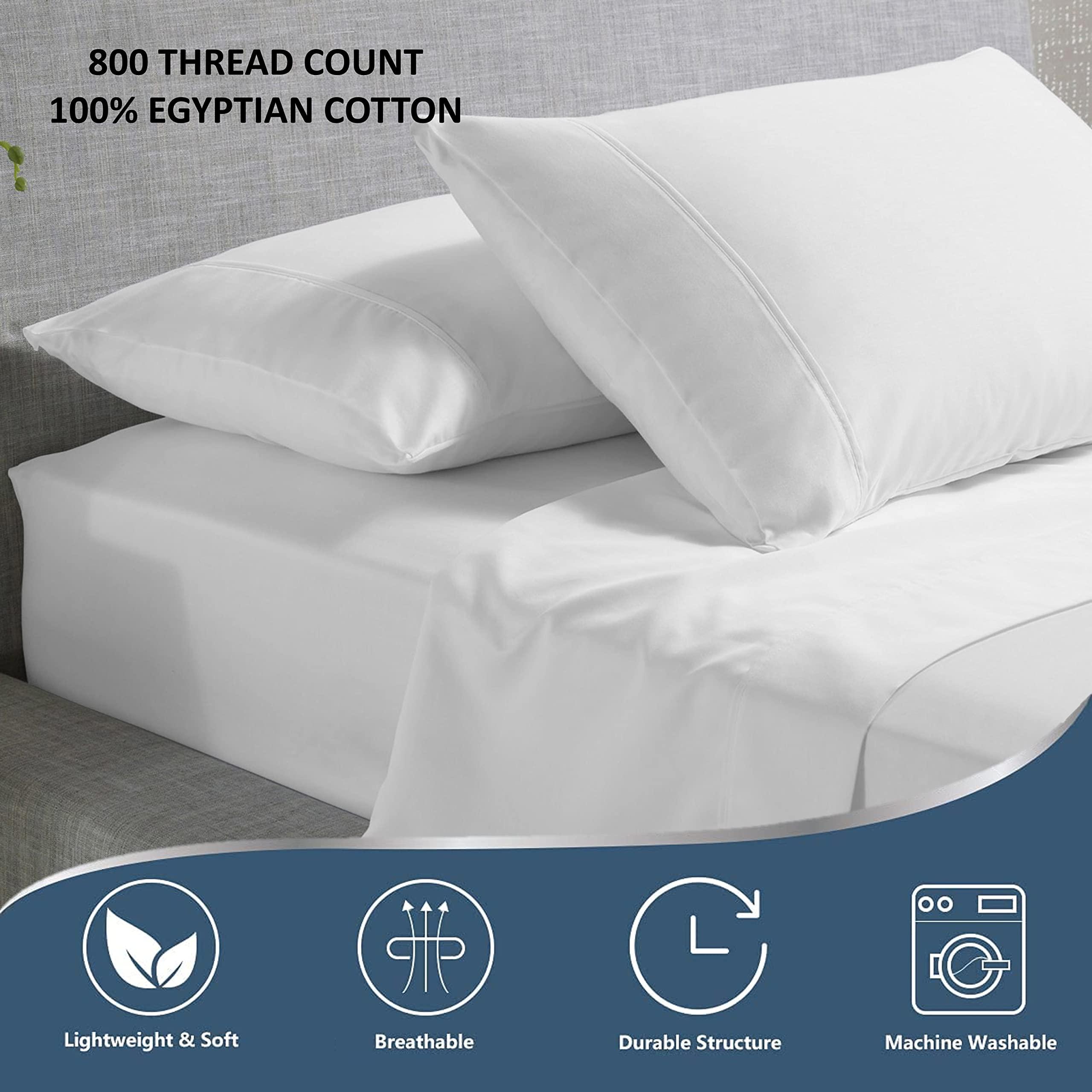 Neerahi Real 800 Thread Count, Flex Top Queen Sheet Set for Adjustable Bed, 4 PCs 100% Egyptian Cotton Sheet Set, 28\" Extra Deep Pocket, Adjustable Sheet Sets - (Split Head Queen- 30\" Split, Lilac)